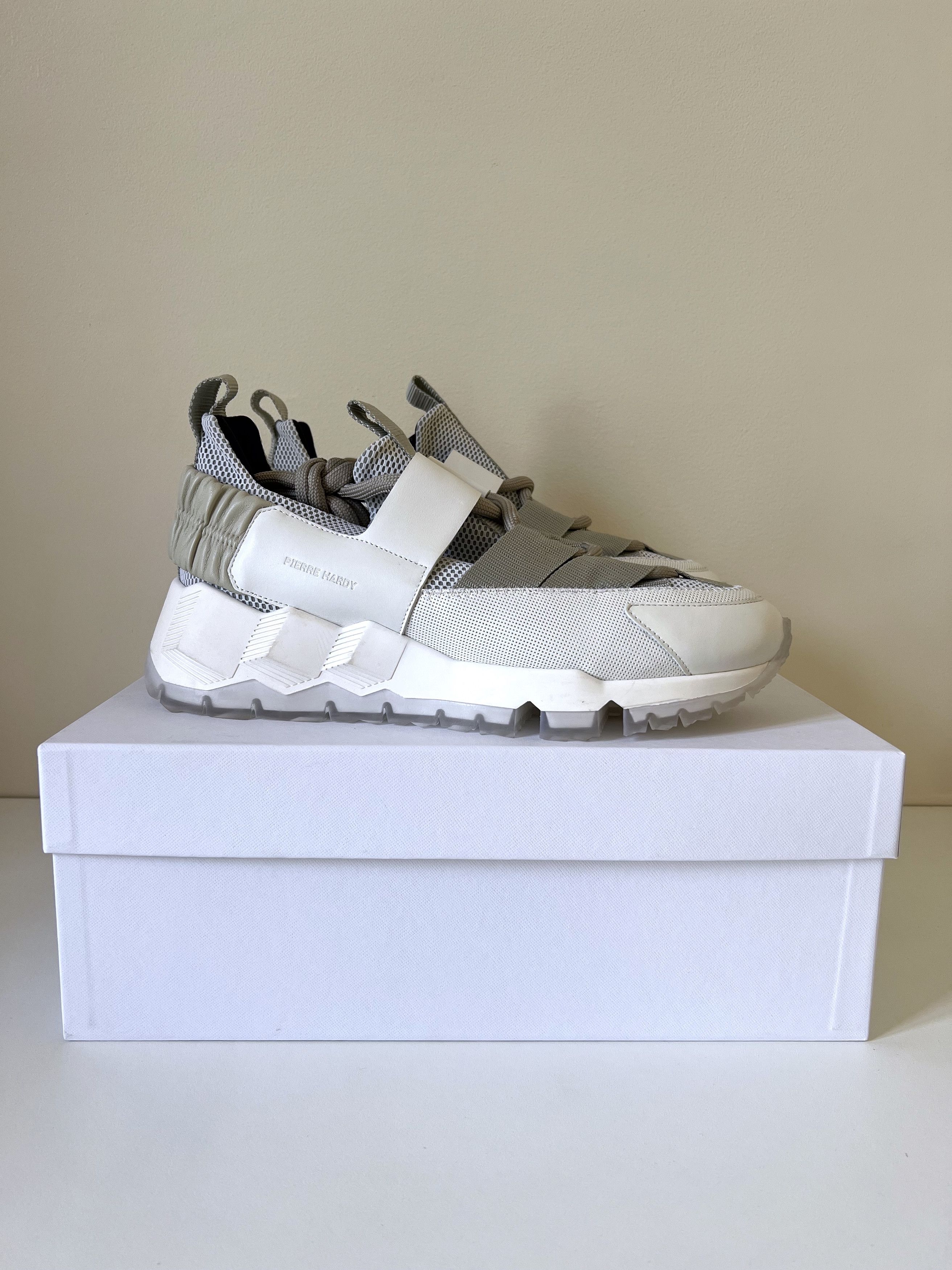 image of Pierre Hardy Sneakers in White/Grey, Men's (Size 9)
