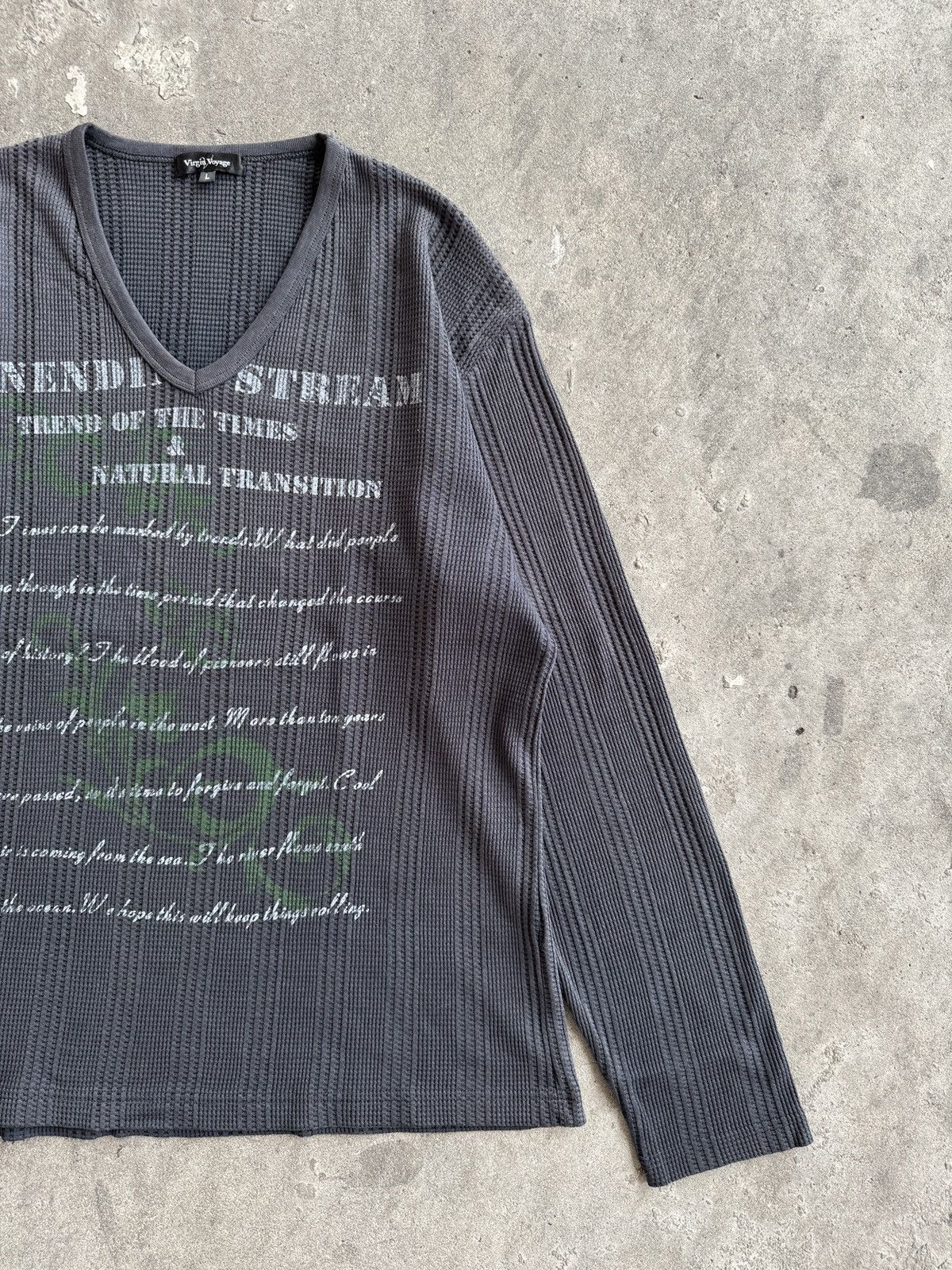Japanese Brand Virgin Voyage Poem Knit LS Tshirt Size US M / EU 48-50 / 2 - 3 Thumbnail