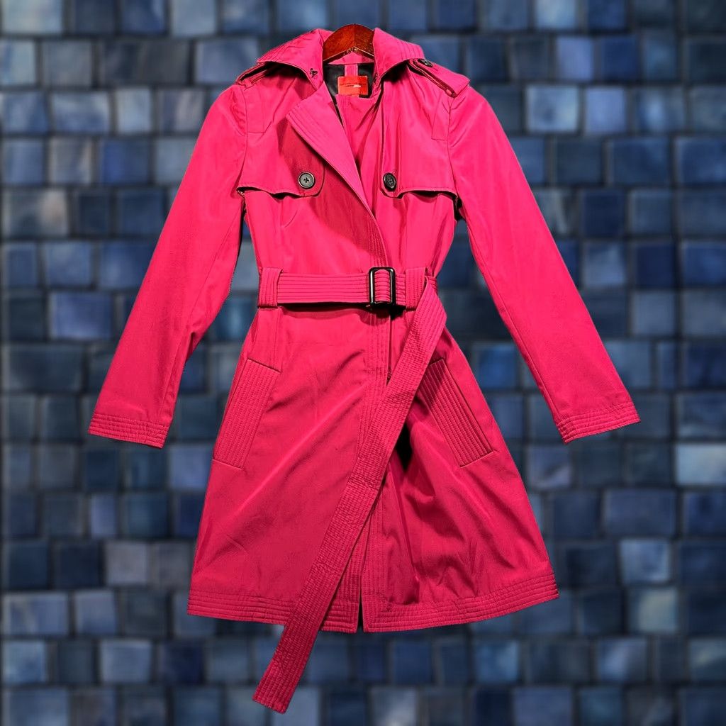 Narciso Rodriguez Narciso Rodriguez Design Nation Jacket Womens XS Magenta Snap Belted Pockets Jacket Coat Trench Size XS / US 0-2 / IT 36-38 - 1 Thumbnail