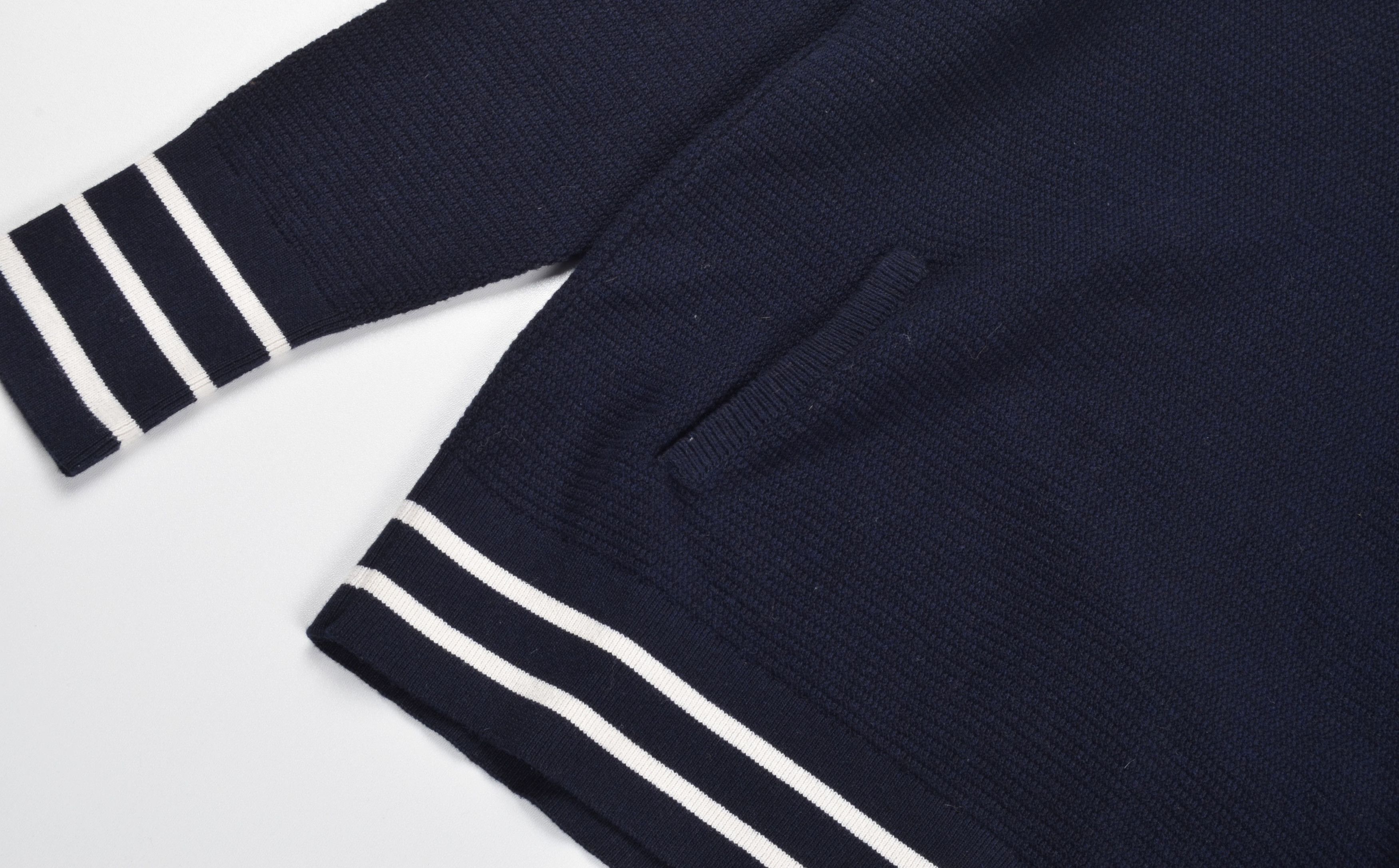 Saint James Vintage Saint James Wool Blend Navy V-Neck Sweater Size S / US 4 / IT 40 - 6 Thumbnail
