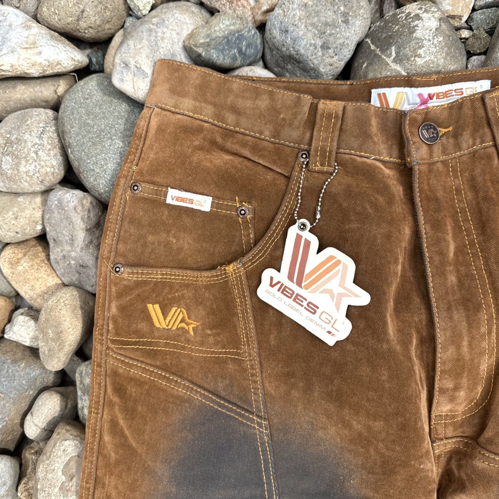 Vintage VINTAGE Vibes GL Gold Label Denim Jeans 90s Hip Hop Mens 32x32 Brown NWT Straight Shirt Size US 32 / EU 48 - 6 Thumbnail