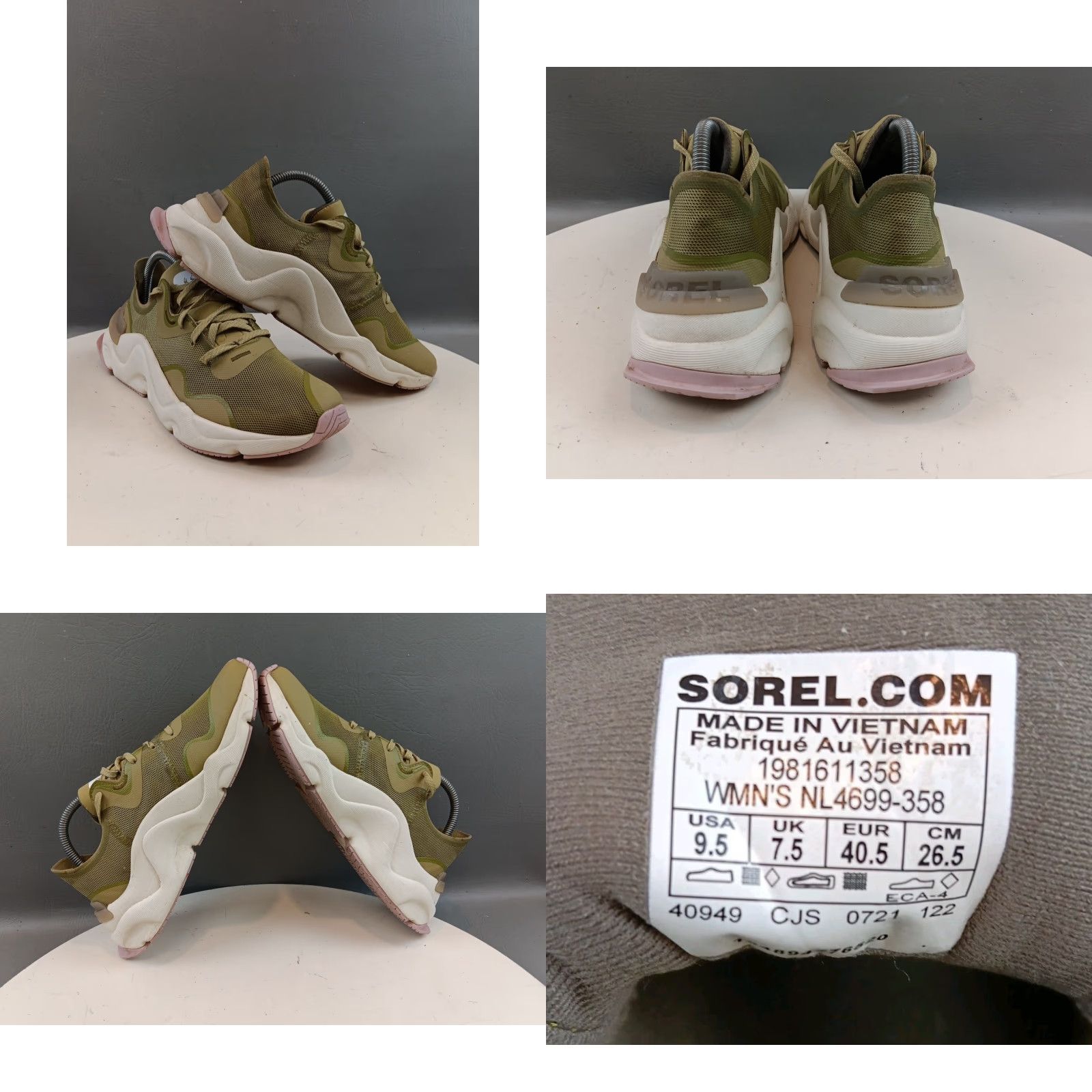 SOREL Sorel Womens Kinetic LACE ECO SNEAKER Green Light US 9.5 NL4699-358 Size US 10 / IT 40 - 11 Thumbnail