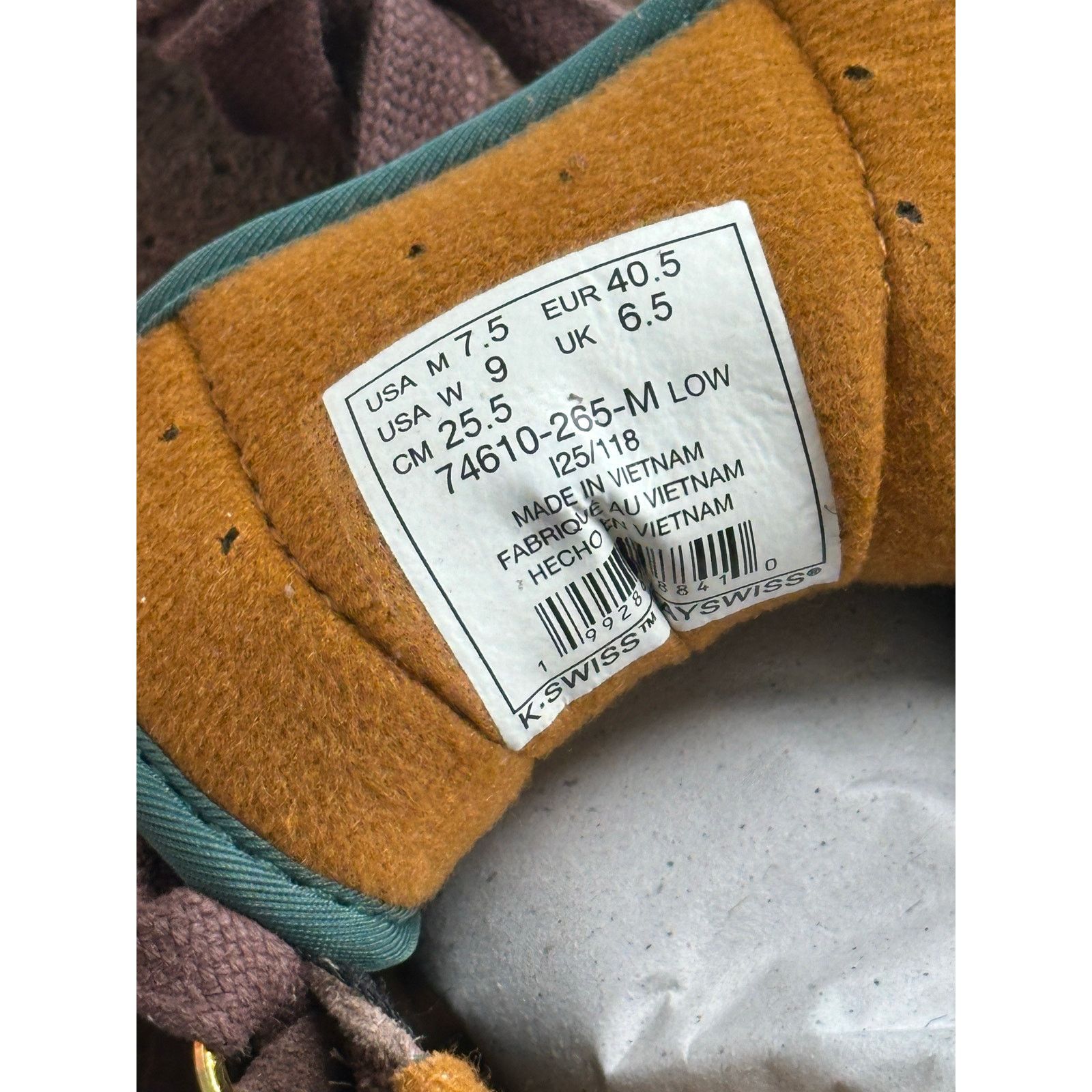 K-Swiss K-Swiss x Anwar Carrots Gstaad Brown Sneaker Size 7.5M - New Size US 7.5 / EU 40-41 - 8 Thumbnail
