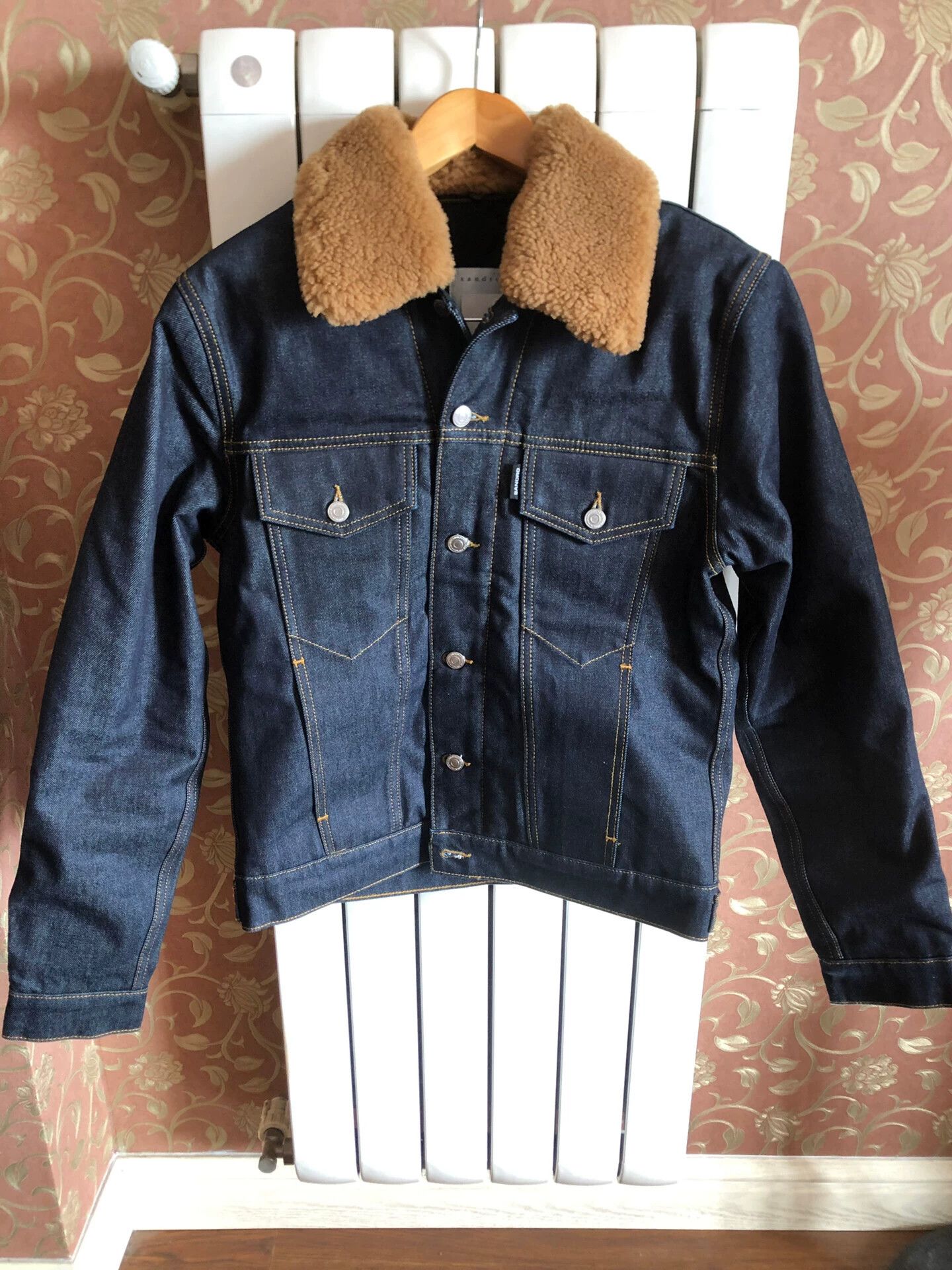 Sandro Sandro Tan Removable Leather Fur Collar Denim Jacket L Size US L / EU 52-54 / 3 - 2 Thumbnail