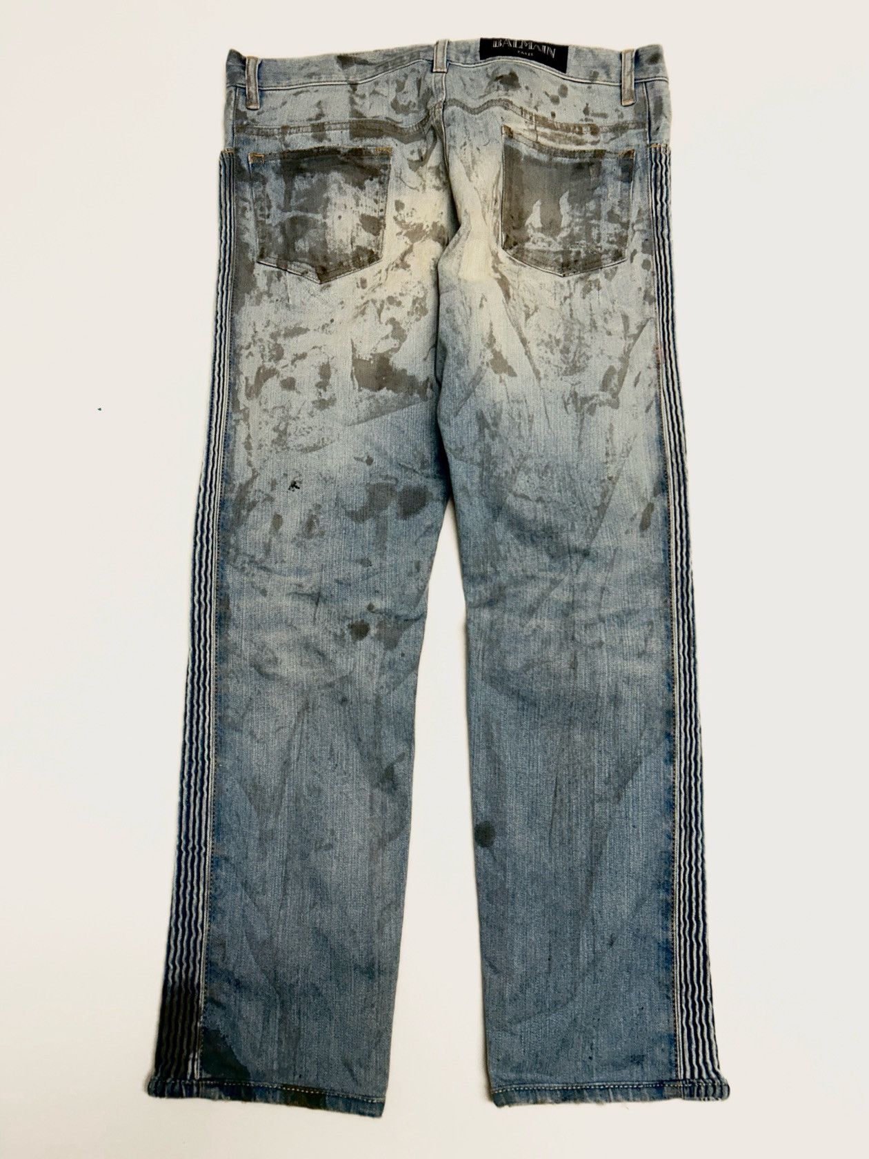 Balmain SS2016 Panelled Distressed Denim Size US 33 - 2 Thumbnail