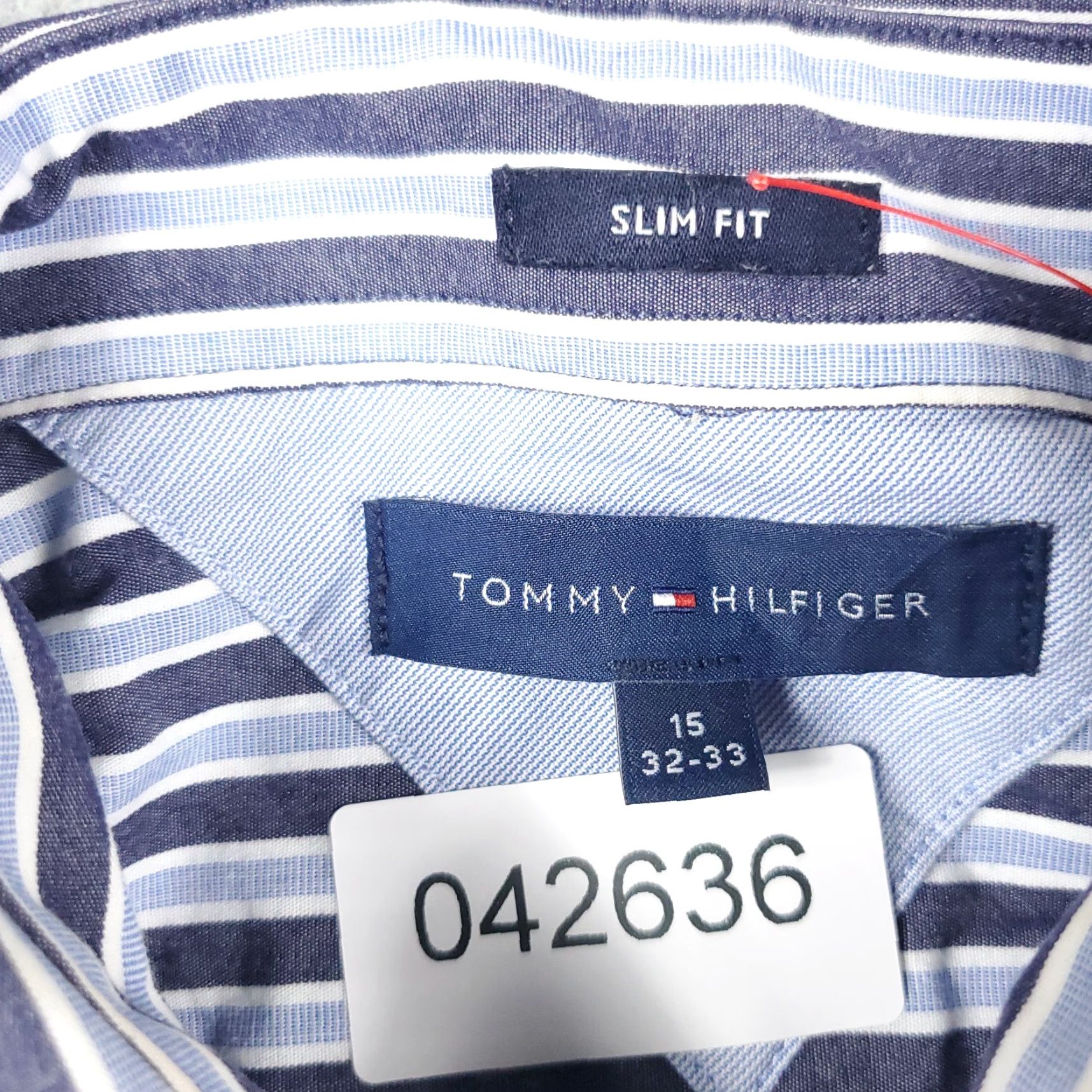 Tommy Hilfiger Tommy Hilfiger Blue Striped Dress Shirt Mens Size 15 Long Sleeve Button Up Casual Classic Size 40R - 8 Thumbnail