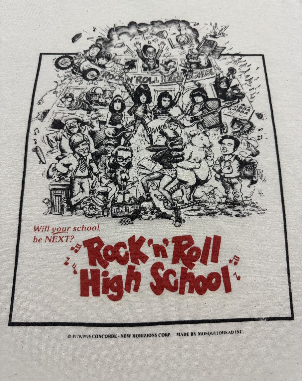Band Tees × Vintage Vintage 90’s Ramones Rock N Roll High School Size US L / EU 52-54 / 3 - 5 Thumbnail