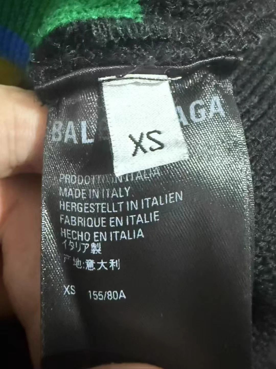Balenciaga Balenciaga Black Seven-Language Wool Sweater Size S / US 4 / IT 40 - 4 Thumbnail