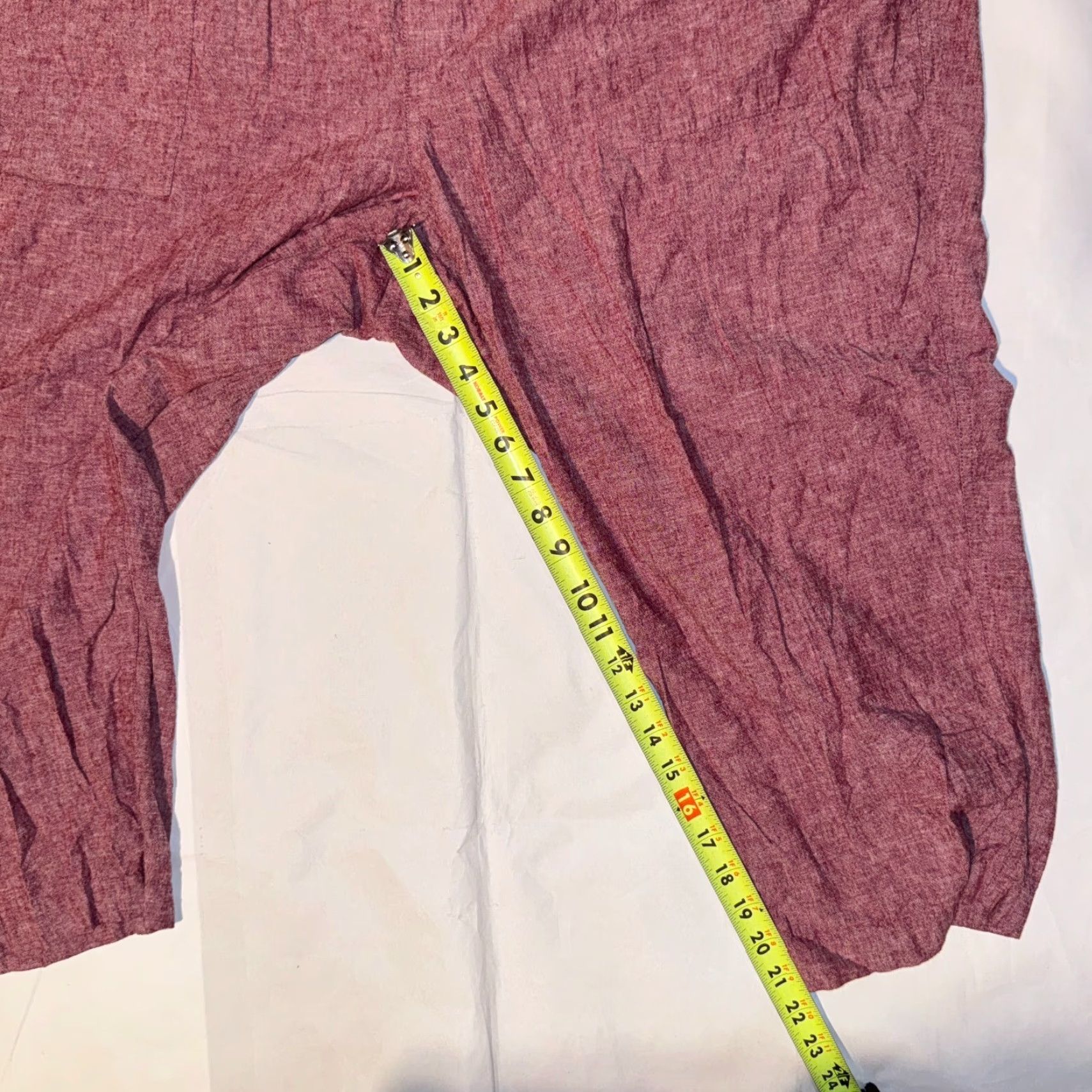 Vintage Lane Bryant Linen Blend Wide-Leg Pants 3XL Womens Red High Rise Beach Capri Travel Casual Comfort Easy Care Plus Size Wide Leg 21in Inseam Linen Rayon Size 40" / US 18 - 5 Thumbnail