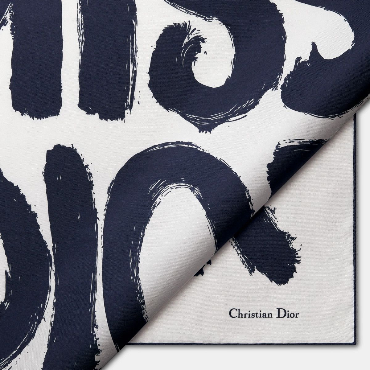 Dior o1bcso1str0226 Size:OS/70 Square Scarf in White/Nevy Blue Size ONE SIZE - 4 Thumbnail