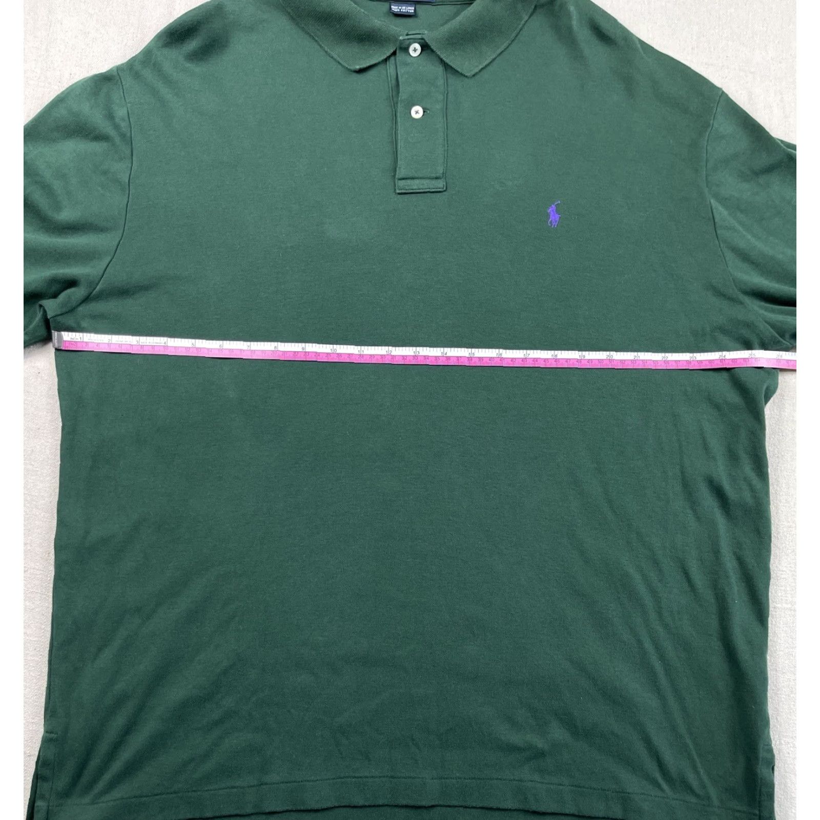 Polo Ralph Lauren VINTAGE Ralph Lauren Polo Green Shirt Mens XL Long Sleeve Rugby Pony Solid Golf Polo Shirt Size US XL / EU 56 / 4 - 3 Thumbnail