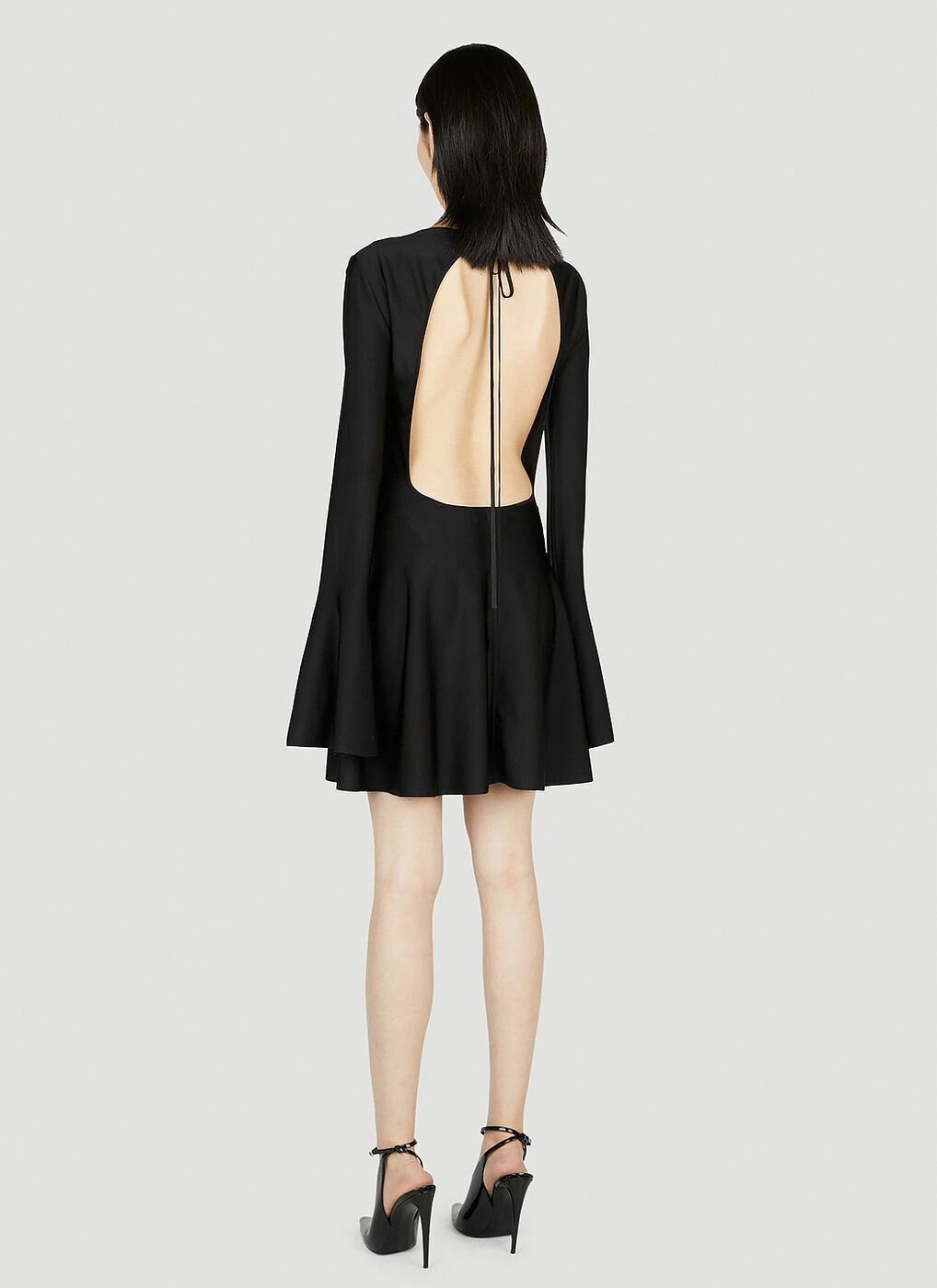 Saint Laurent Paris o1s1wg110425 732897 Skater Dress in Black Size S / US 4 / IT 40 - 6 Thumbnail