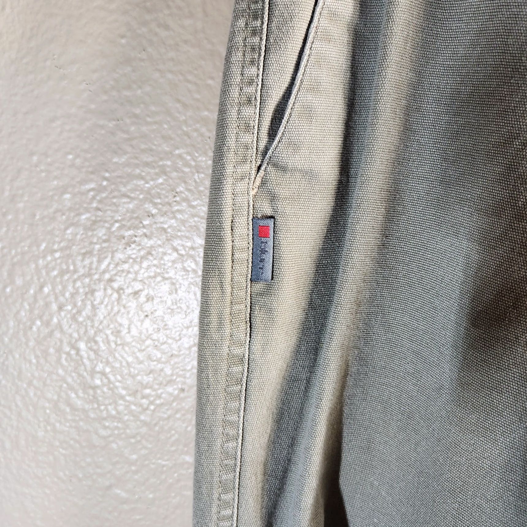 Olive Blurr Womens L Olive Green Camping Utility Workwear Canvas Straight Leg Pants Size 36" / US 14 / IT 50 - 3 Thumbnail