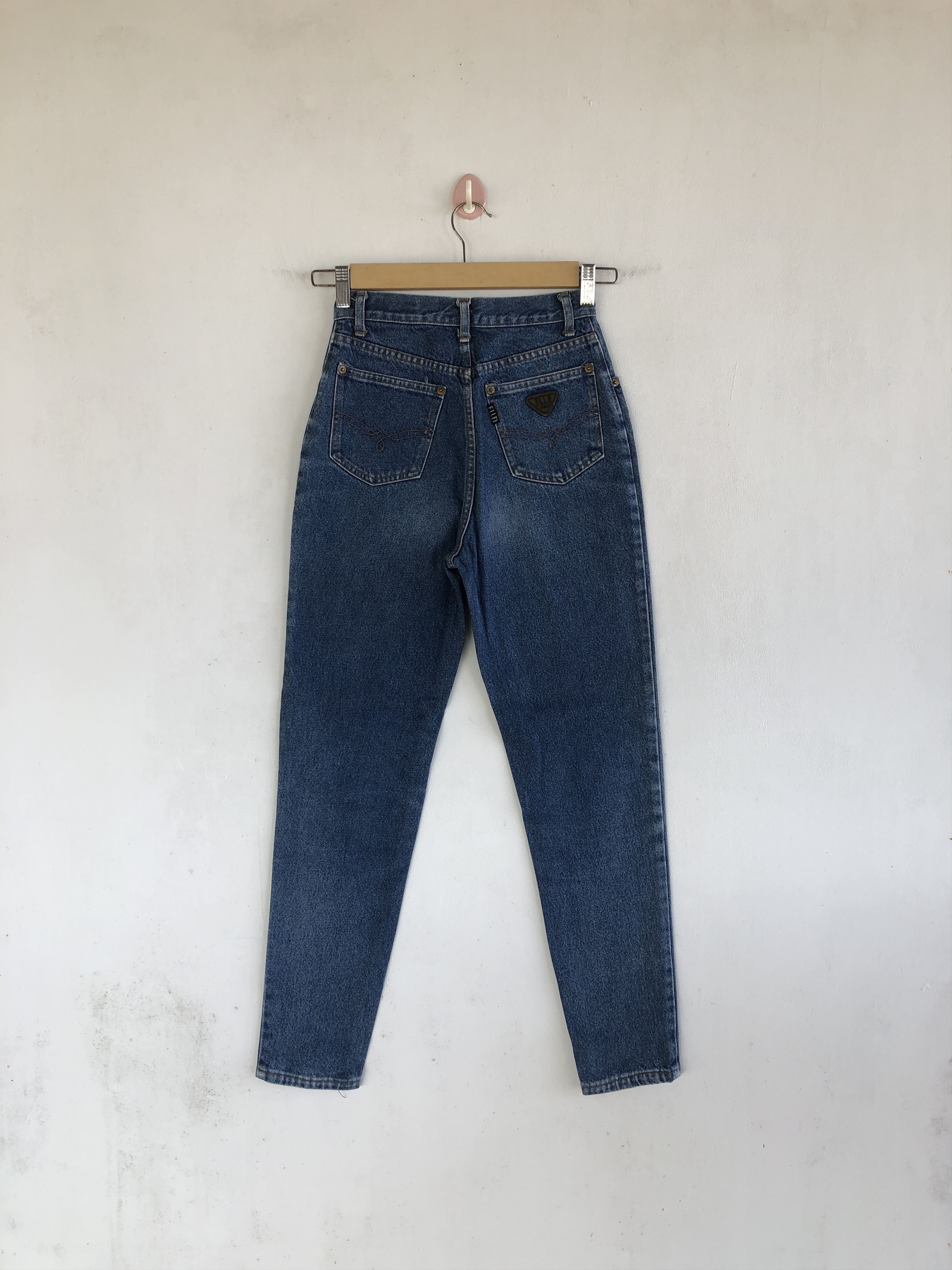 Japanese Brand Vintage 90s Elle Faded Jeans Elle Tapered Denim Size 22" - 2 Thumbnail