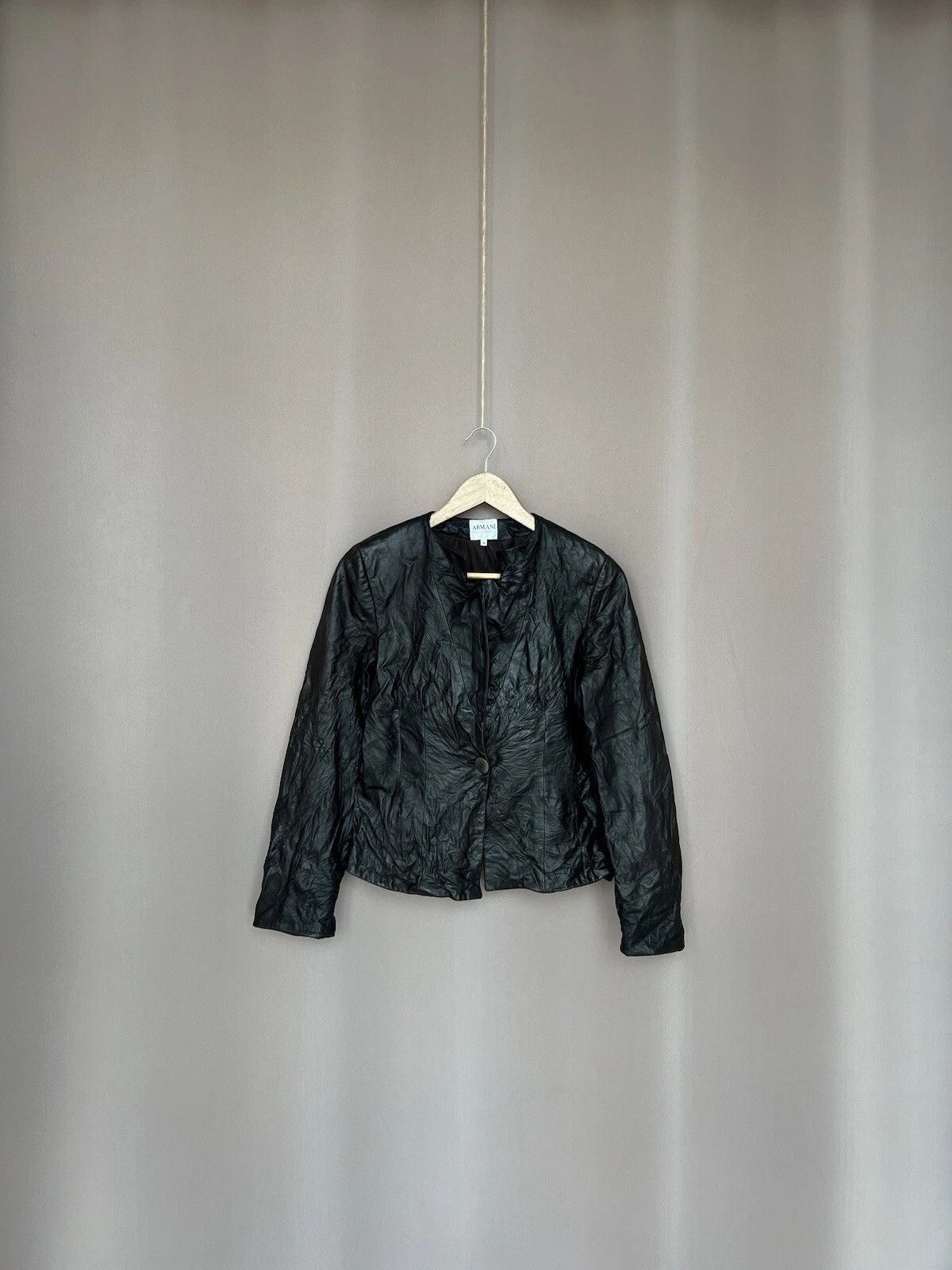 Armani Collezioni Armani Collezioni Calf Leather Jacket Women’s Size 44 or M Size M / US 6-8 / IT 42-44 - 1 Thumbnail