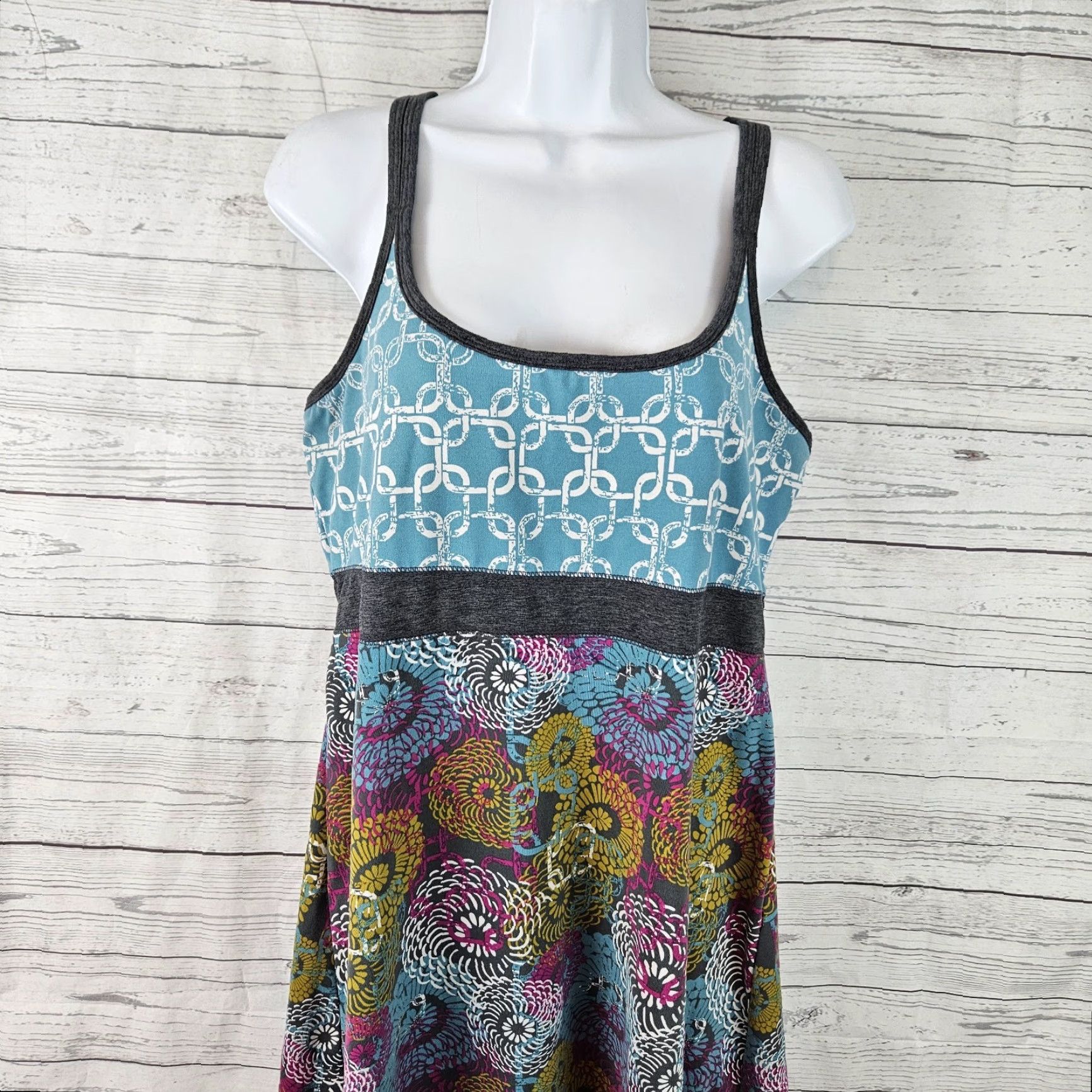 Vintage Soybu Womens Dress XL Blue Sleeveless A-Line Casual Polyester Blend Shirt Dress Womens Size XL / US 12-14 / IT 48-50 - 2 Thumbnail