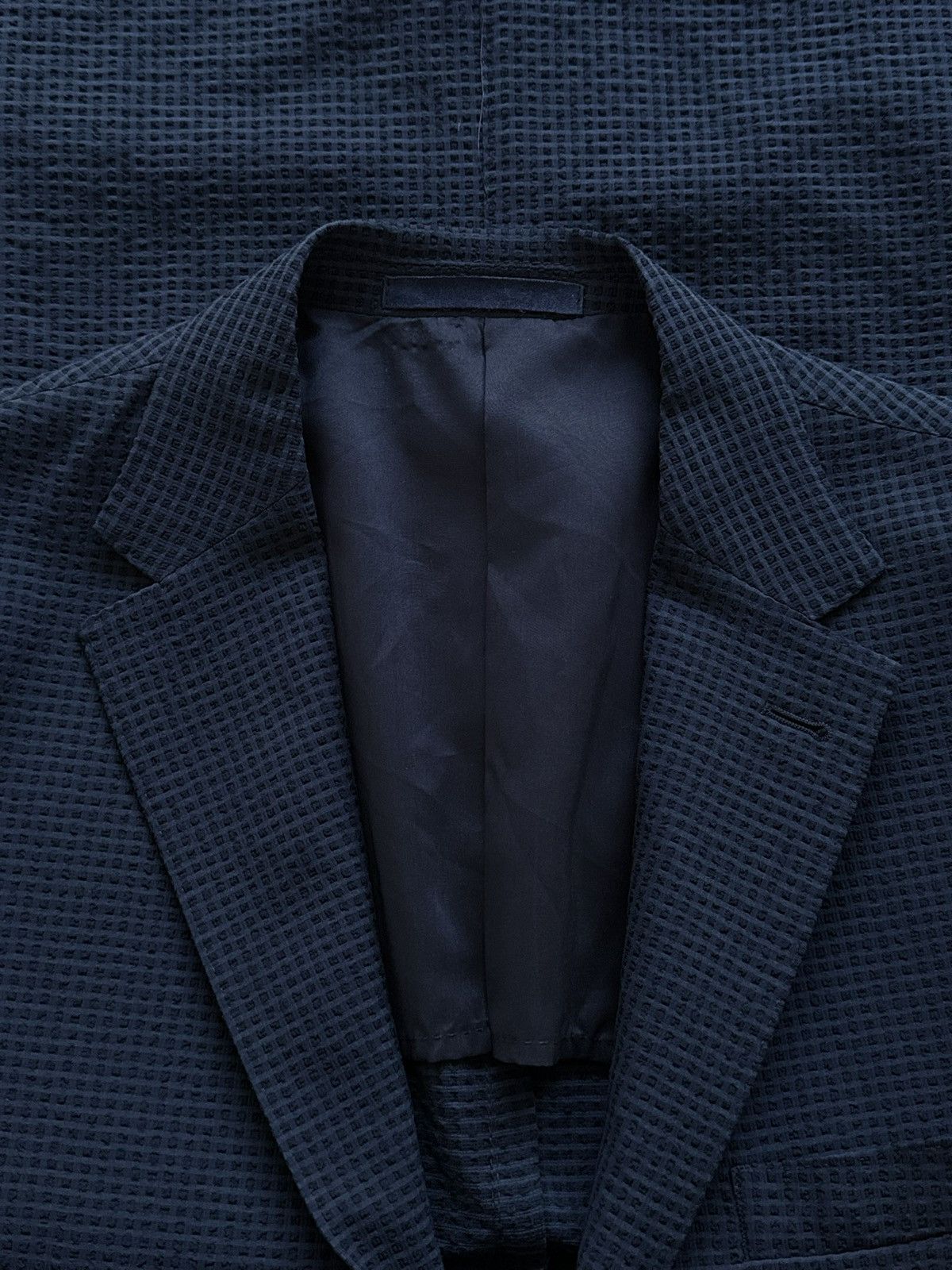 Eleventy Eleventy Navy Blue Textur Lightweight Blazer Jacket Size 44R - 8 Thumbnail