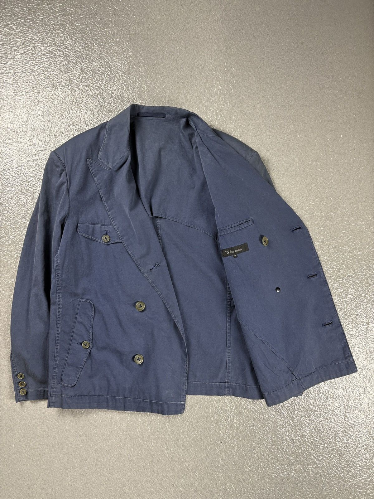Yohji Yamamoto Yohji Yamamoto Asymetric Tailored Jacket Navy Size 48R - 4 Thumbnail