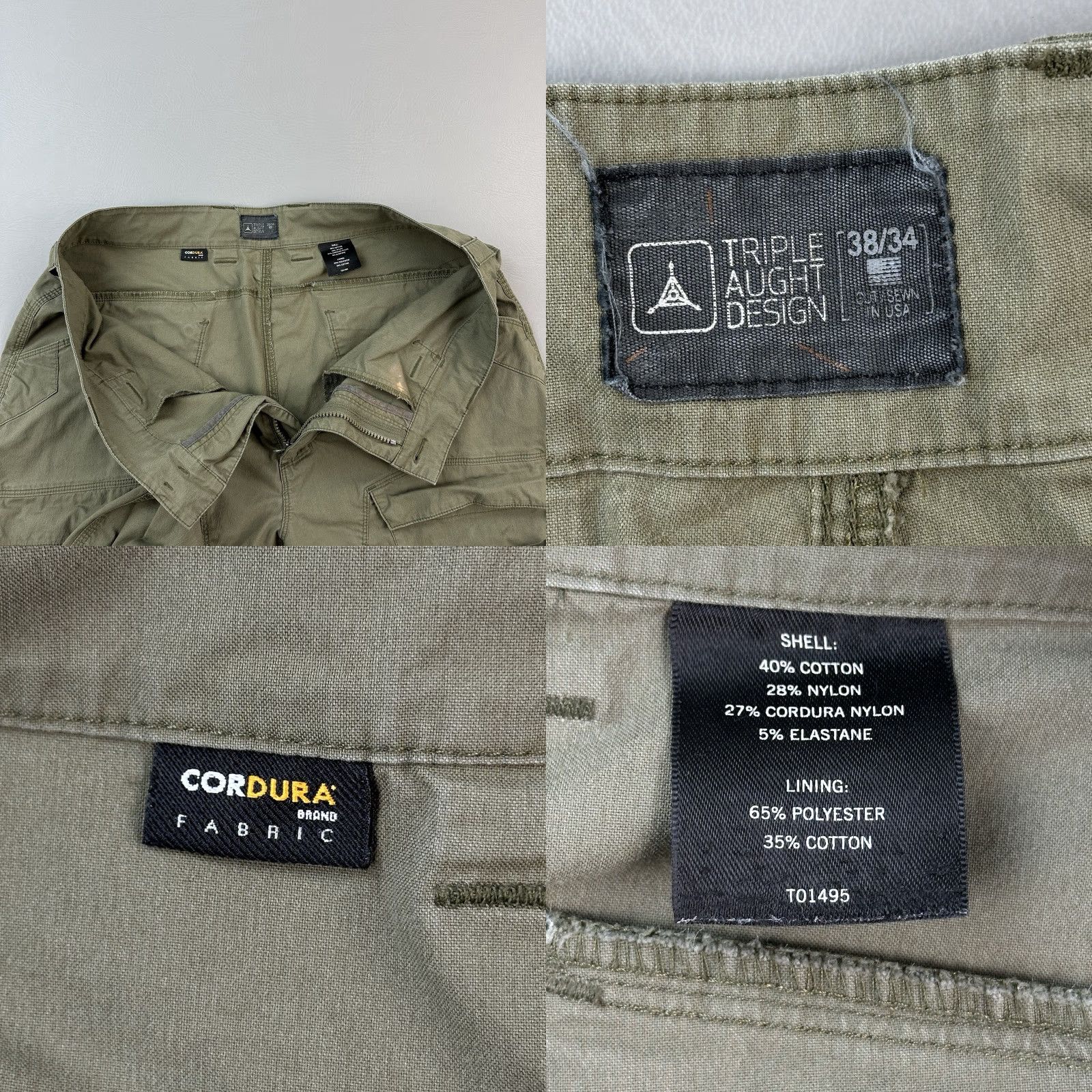 Olive Triple Aught Design Pants Mens 38x34 Olive Cordura Tactical Cargo Pants Regular Straight Olive Green Size US 38 / EU 54 - 8 Thumbnail
