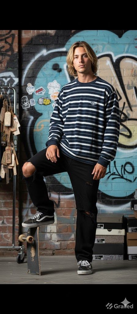 Japanese Brand e30 RARE SOUL BREAK stripe black/white strip T SHIRT Size US L / EU 52-54 / 3 - 1 Thumbnail