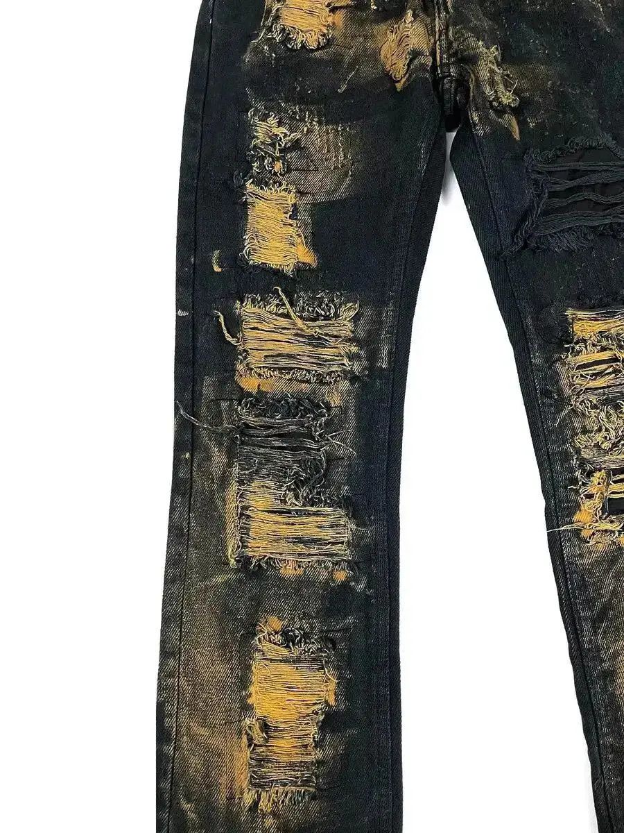Japanese Brand Vintage handmade ripped raw edge micro-flared jeans Size US 32 / EU 48 - 3 Thumbnail