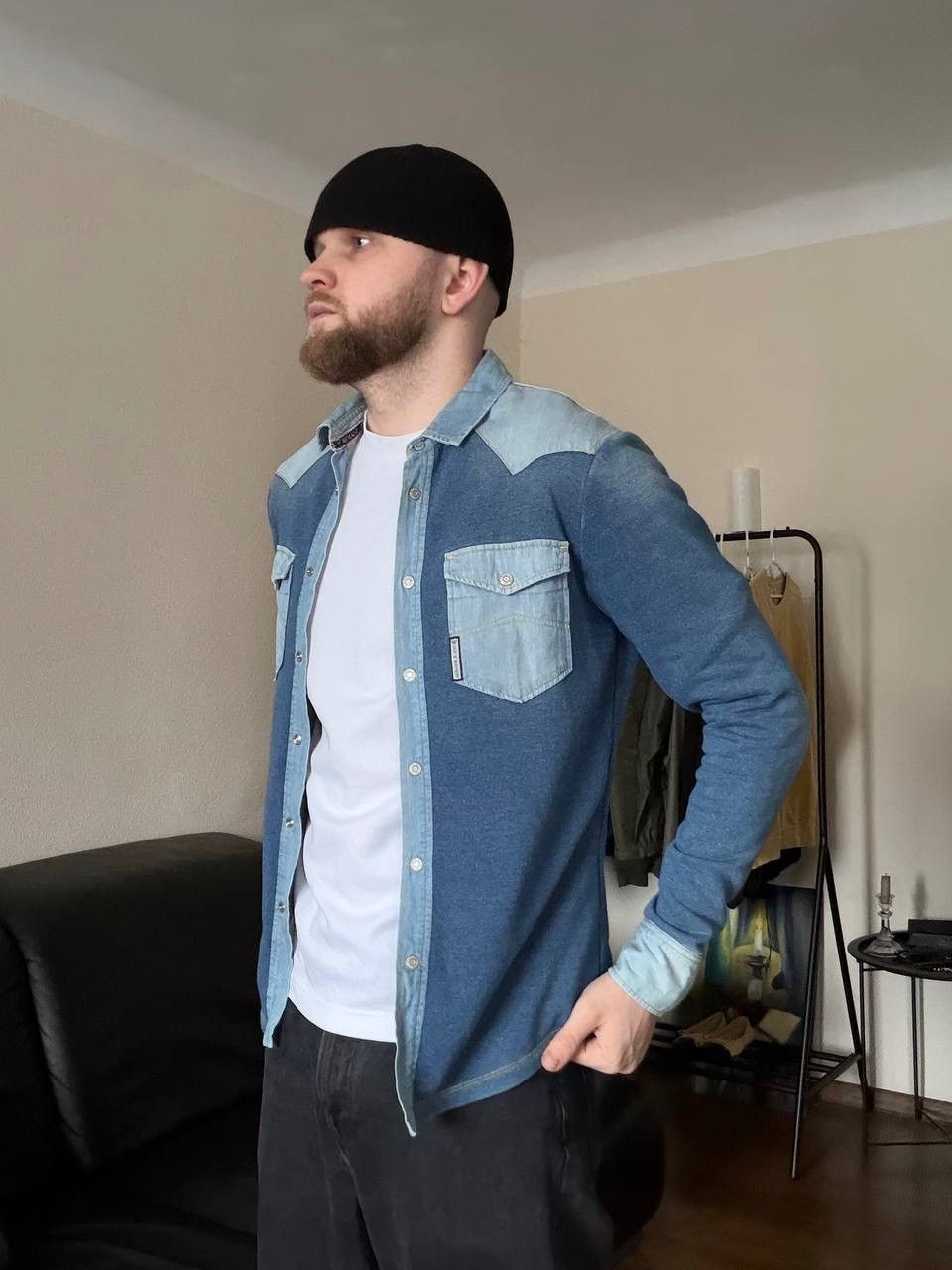 Armani Armani Jeans Western Style Denim Shirt Jacket Blue Vintage Size US M / EU 48-50 / 2 - 7 Thumbnail