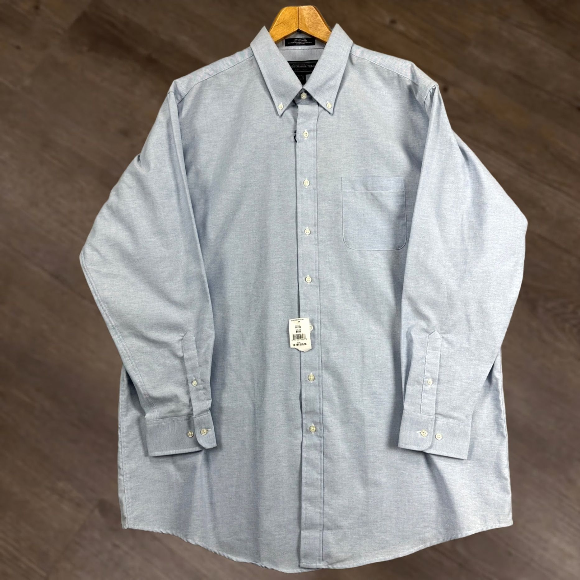 Vintage VINTAGE? Susquehanna Trail Men Bon-Ton Dress Shirt 18-18.5 35-36 2XL Blue Button-Down NEW Size 48R - 1 Thumbnail
