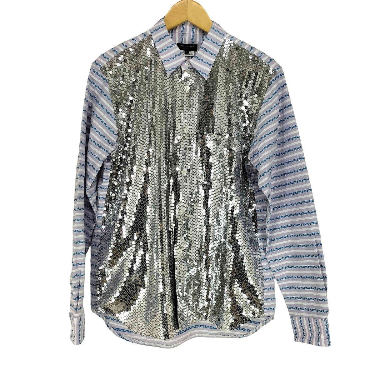 Comme des Garcons Homme Plus Comme des Garçons Homme Plus AW24 Sequin Striped Shirt Size US M / EU 48-50 / 2 - 1 Thumbnail