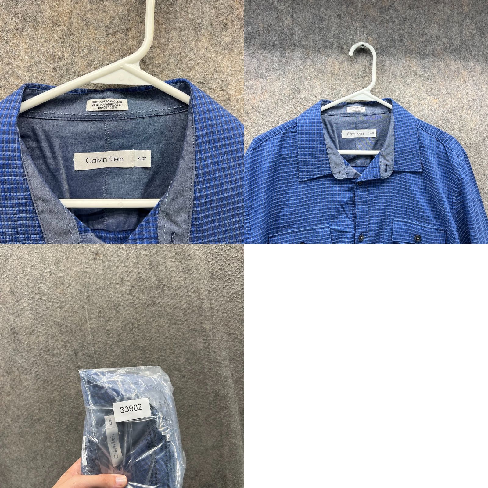 Calvin Klein VINTAGE Calvin Klein Shirt Mens XL Blue Button-Down Gingham Outdoors Utility Pockets - Casual Formal Business Size US XL / EU 56 / 4 - 8 Thumbnail