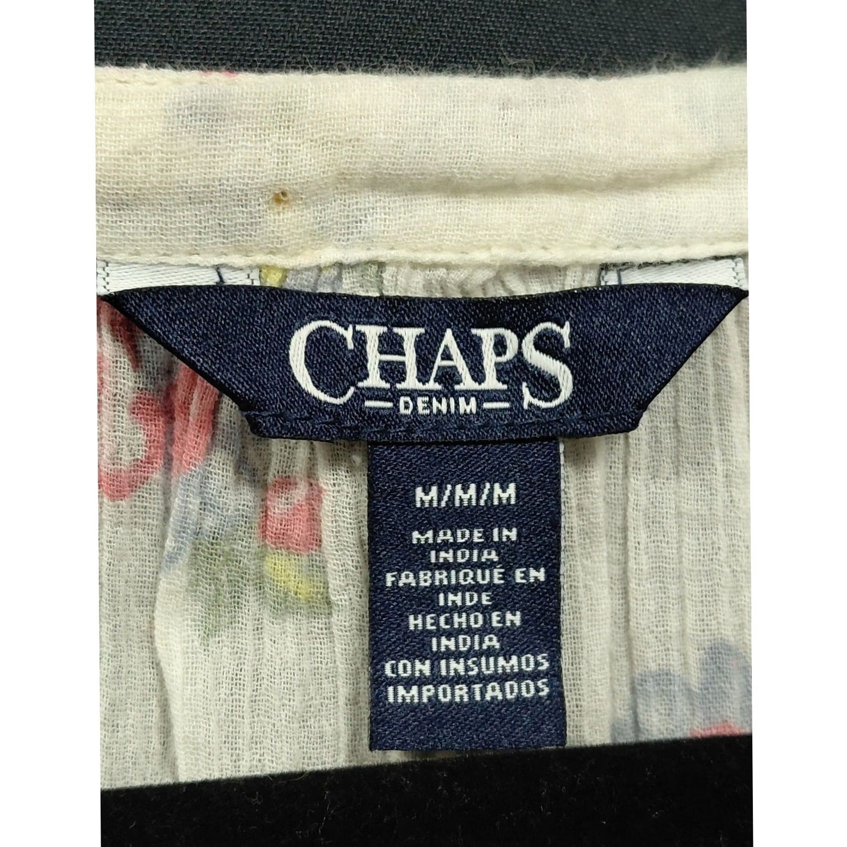 Chaps Chaps Blouse Pink 3/4 Sleeve Scoop Neck Women Size M Regular Floral Polyester Lightweight Work casual Size M / US 6-8 / IT 42-44 - 4 Thumbnail