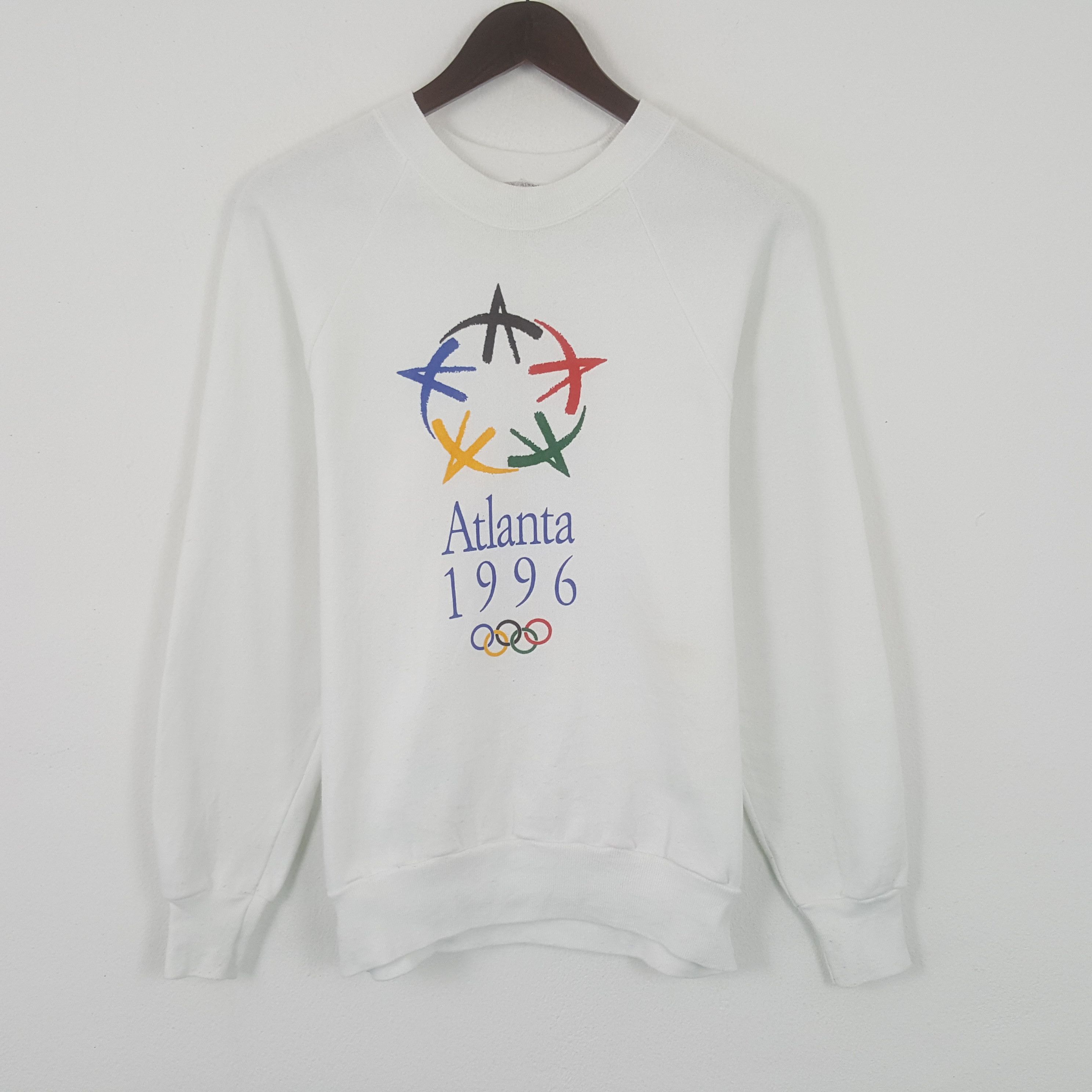 image of Vintage Atlanta 1996 Olympic Sweatshirt in White, Men's (Size Small)