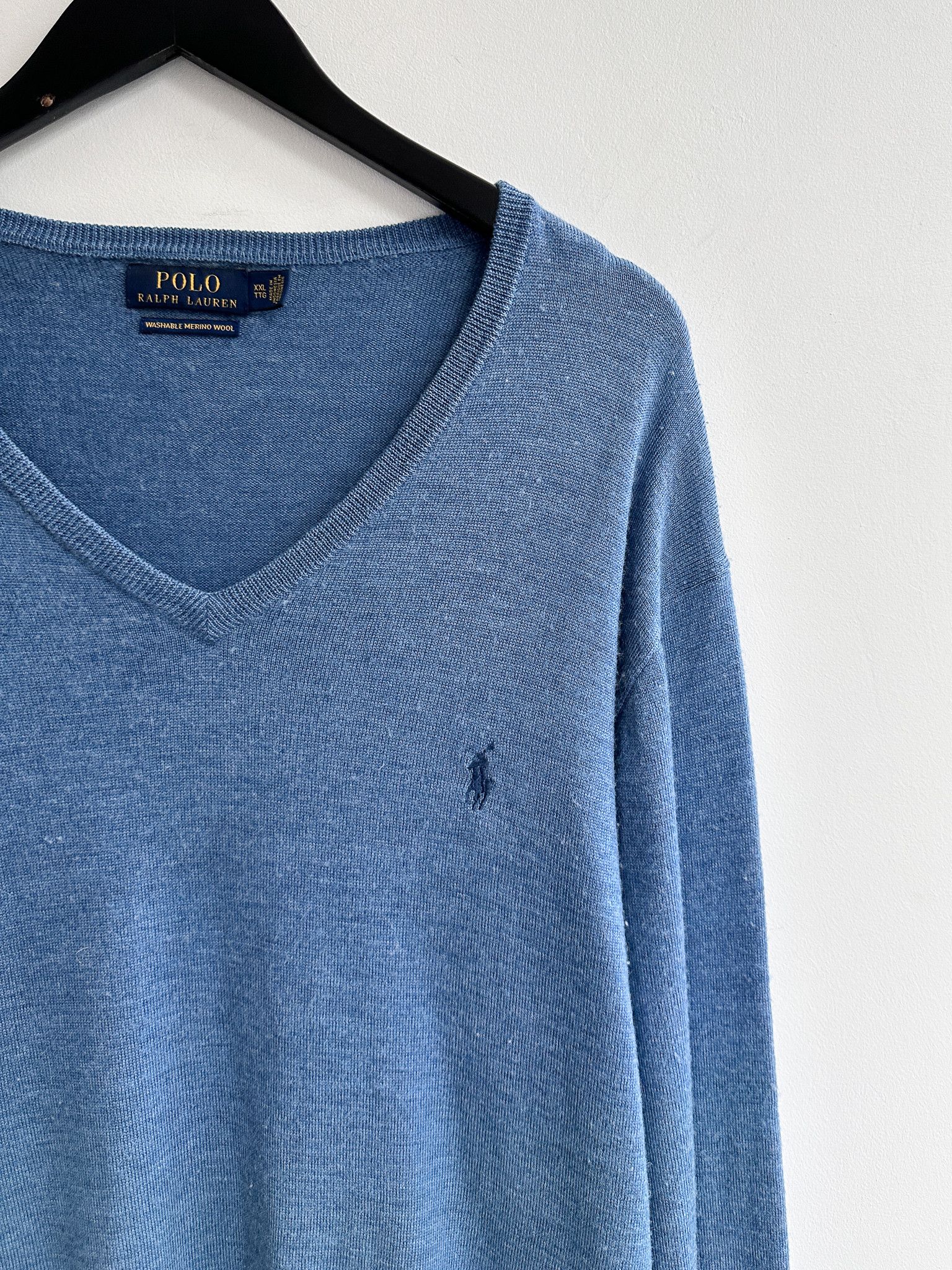 Polo Ralph Lauren Polo Ralph Lauren Merino Wool Blue Jumper Sweater Pullover Size US XXL / EU 58 / 5 - 3 Thumbnail
