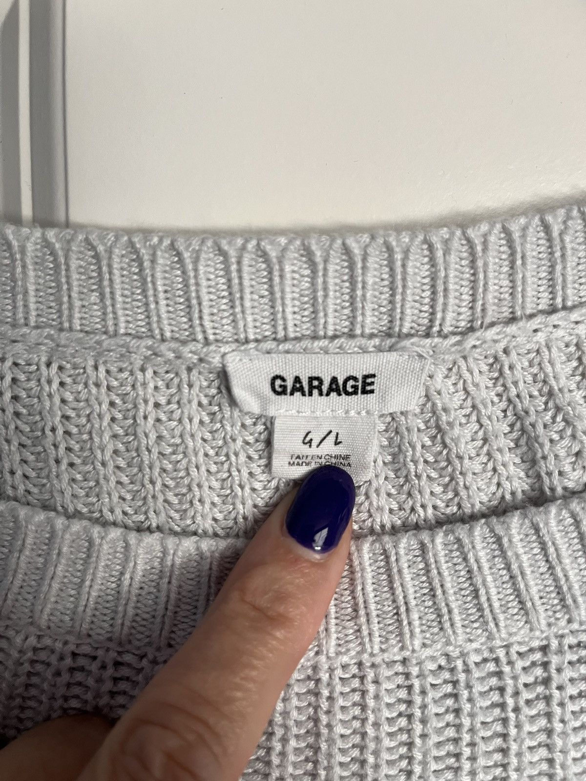 Garage Garage Boxy Drop Shoulder Knit Crew Neck Two-Tone Sweater Size L / US 10 / IT 46 - 3 Thumbnail