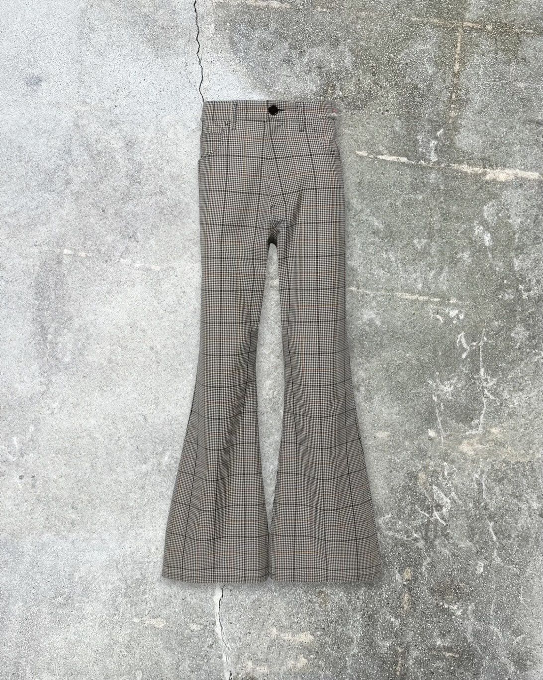 image of Marni Gingham Check Flared Trousers in Black/White, Men's (Size 36)