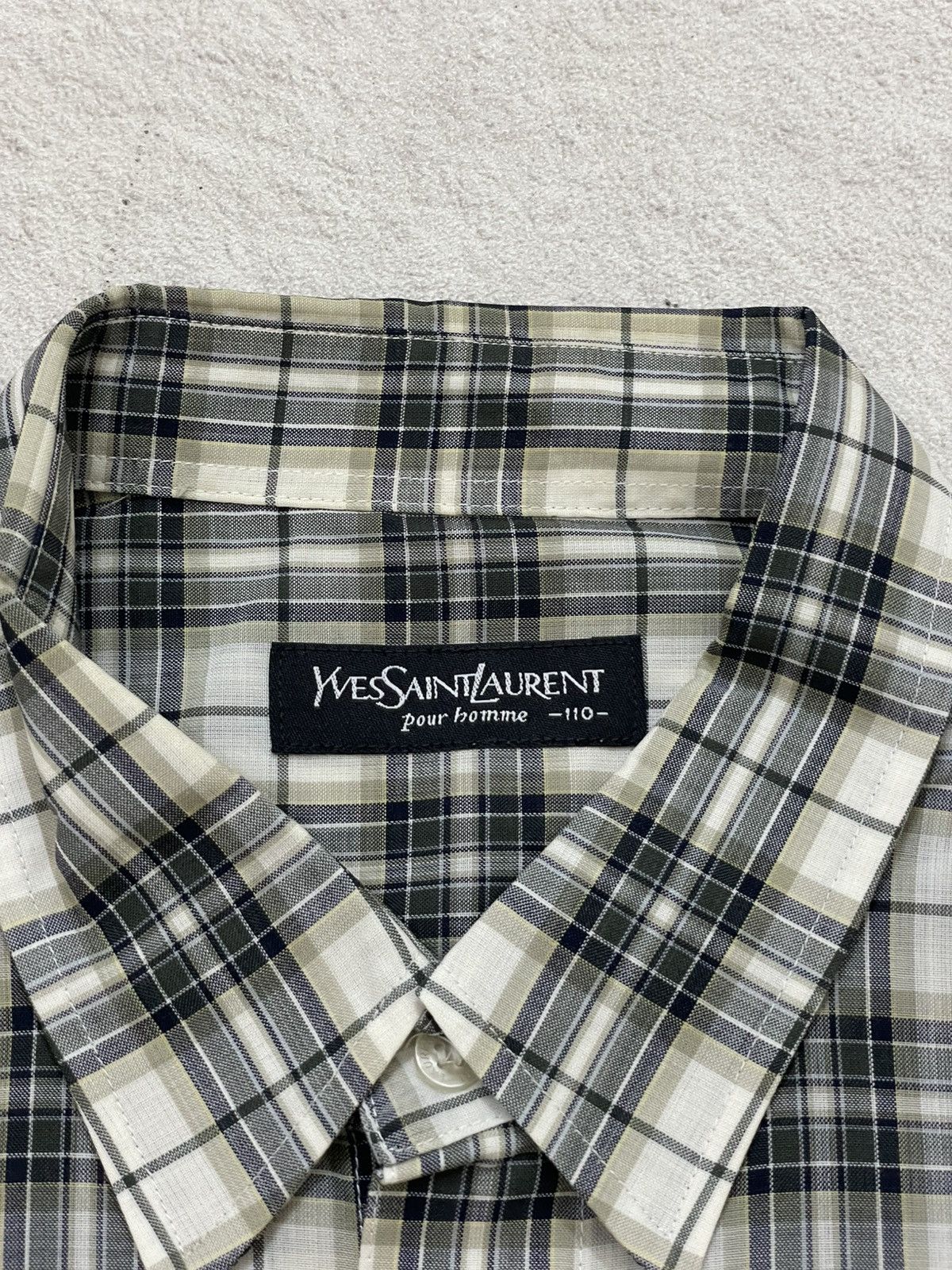 Yves Saint Laurent YSL Plaid Short Sleeve Shirt Beige Black Y2K Hysteric Japan Size US XXL / EU 58 / 5 - 4 Thumbnail