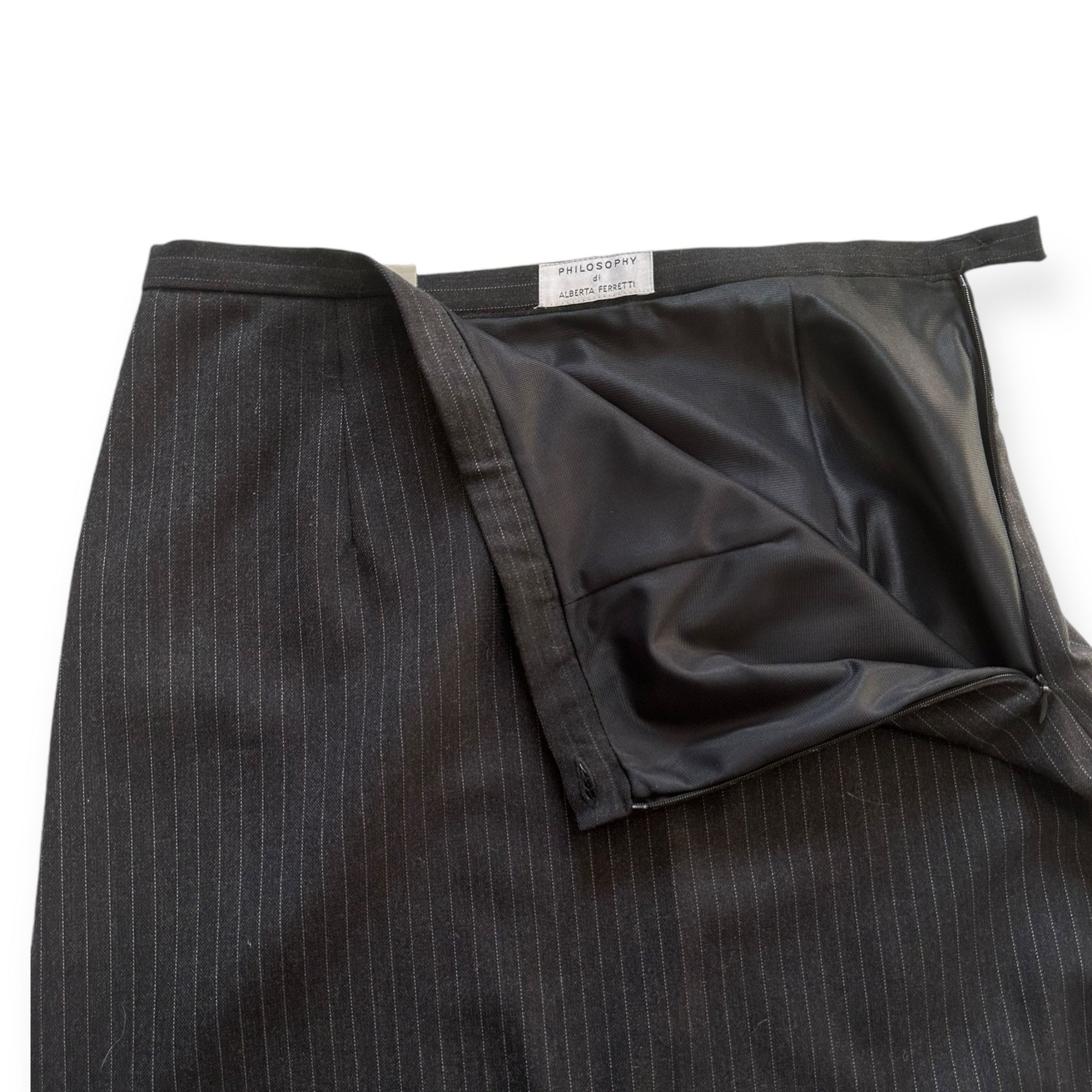 Alberta Ferretti Philosophy di Alberta Ferretti Maxi Pin Stripe Wool Skirt Size 30" / US 8 / IT 44 - 7 Thumbnail