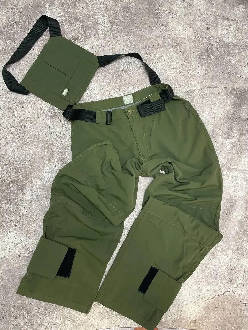 Other Vintage Italian Techwear Cargo Pants Green Utility Style Size US 31 - 2 Thumbnail