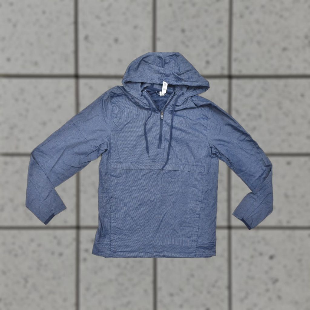 Adidas Adidas Mens Small Blue Textured Quarter Zip Hooded Windbreaker Jacket S Size US S / EU 44-46 / 1 - 1 Thumbnail