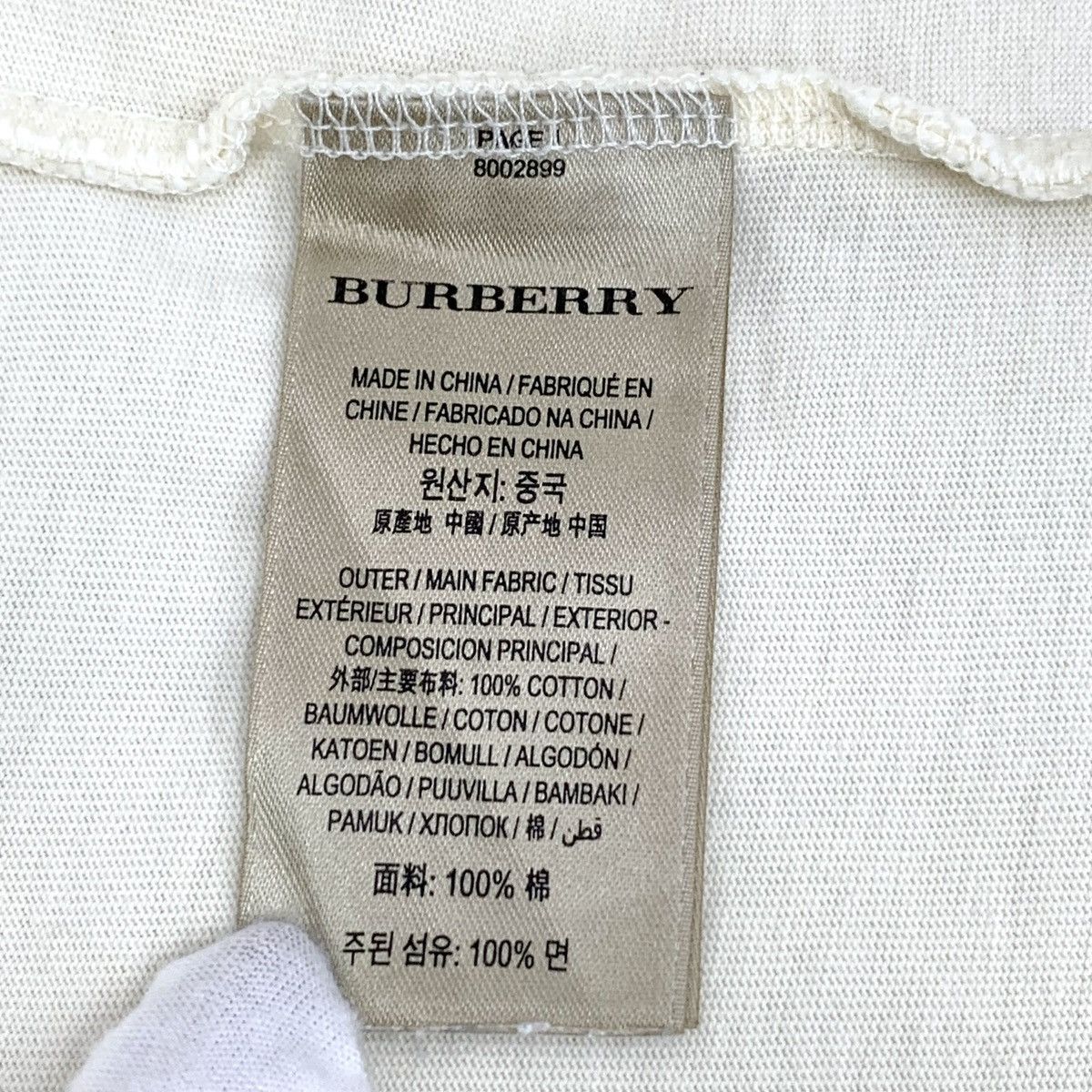 Burberry Burberry Off-White Letter Print Crew Neck T-shirt K26WX Size US XL / EU 56 / 4 - 6 Thumbnail