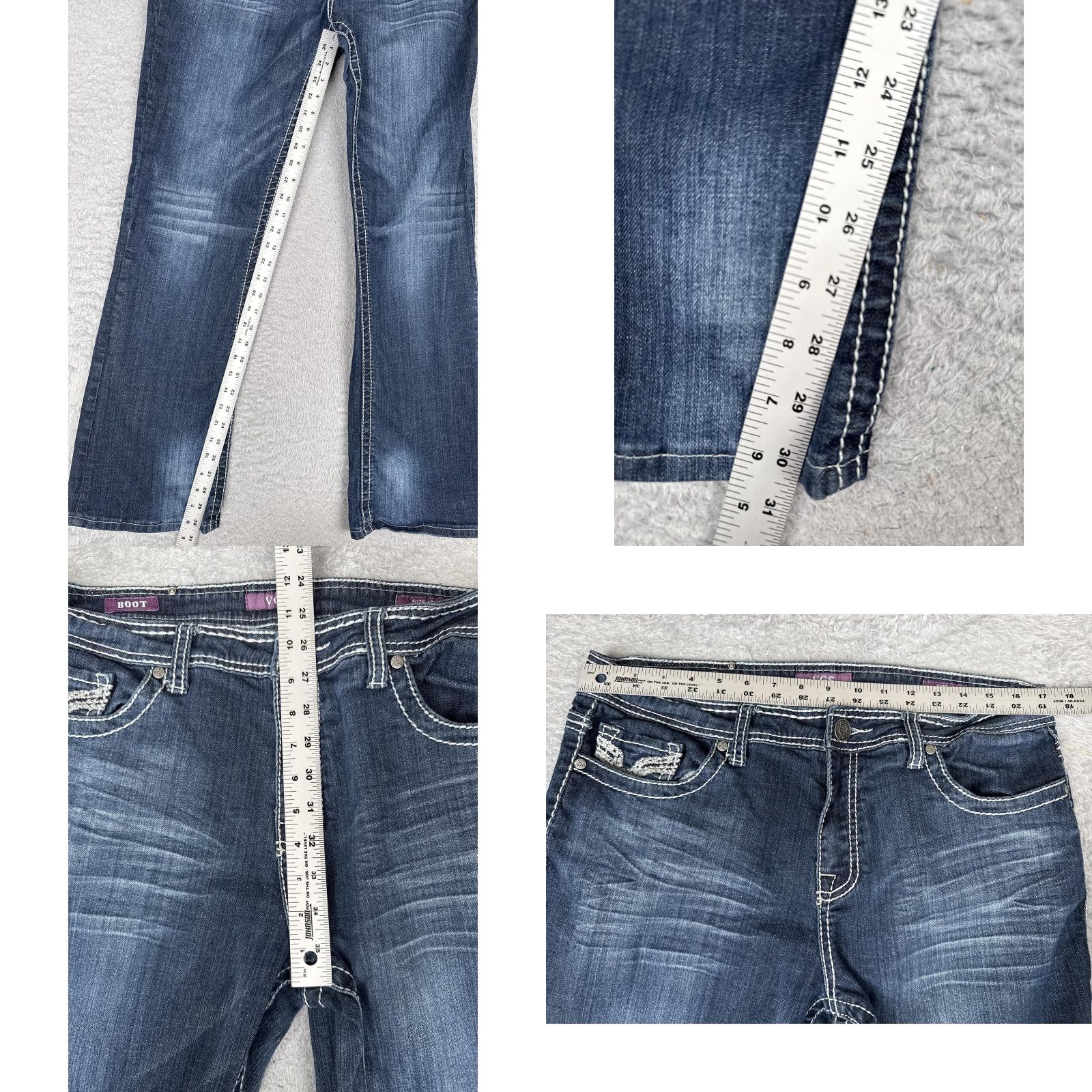 Denime VGS Jeans Womens Bootcut 14 Blue Mid Wash Stretch Lace Denim 34x31 Size 36" / US 14 / IT 50 - 8 Thumbnail