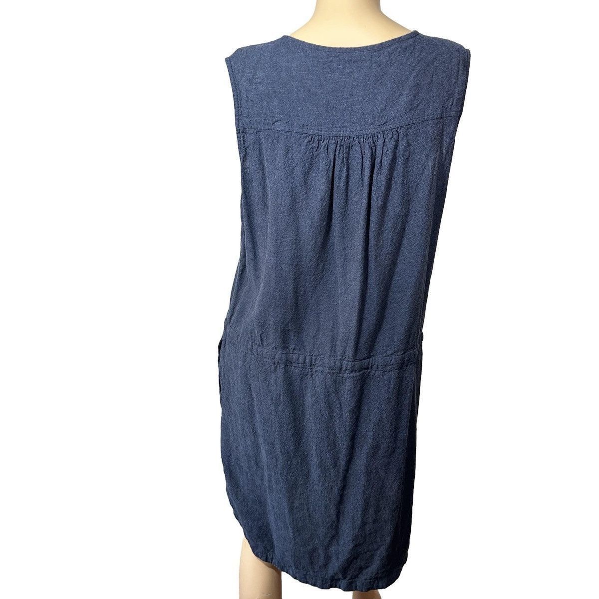 Roots Roots Linen Navy Sleeveless Dress Drawstring Waist Medium Size M / US 6-8 / IT 42-44 - 5 Thumbnail