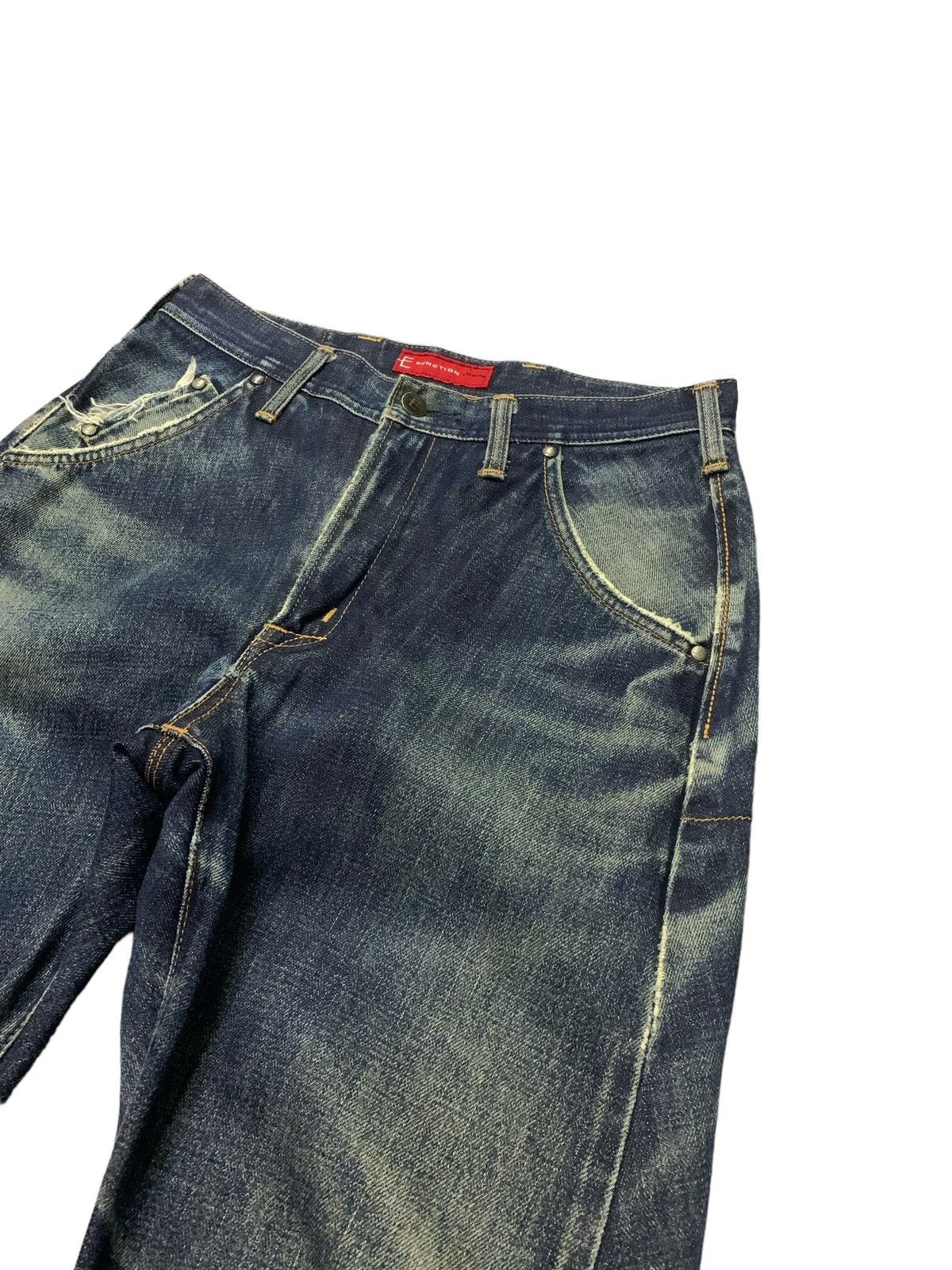 Edwin × Hysteric Glamour Vintage Edwin E Function Curved Leg Distressed Jeans Size US 30 / EU 46 - 6 Thumbnail