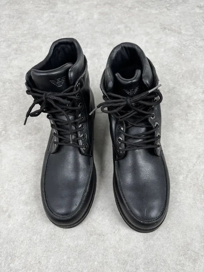 Armani Armani Black Laced Leather High Boots Size US 10 / EU 43 - 4 Thumbnail