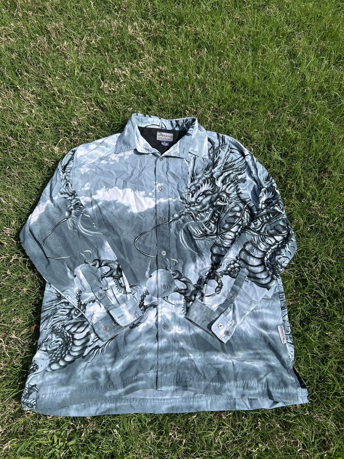 Other × Vintage Vintage Y2K Rare Skater Impact Dragon Aop Long Sleeve Size US XL / EU 56 / 4 - 2 Thumbnail