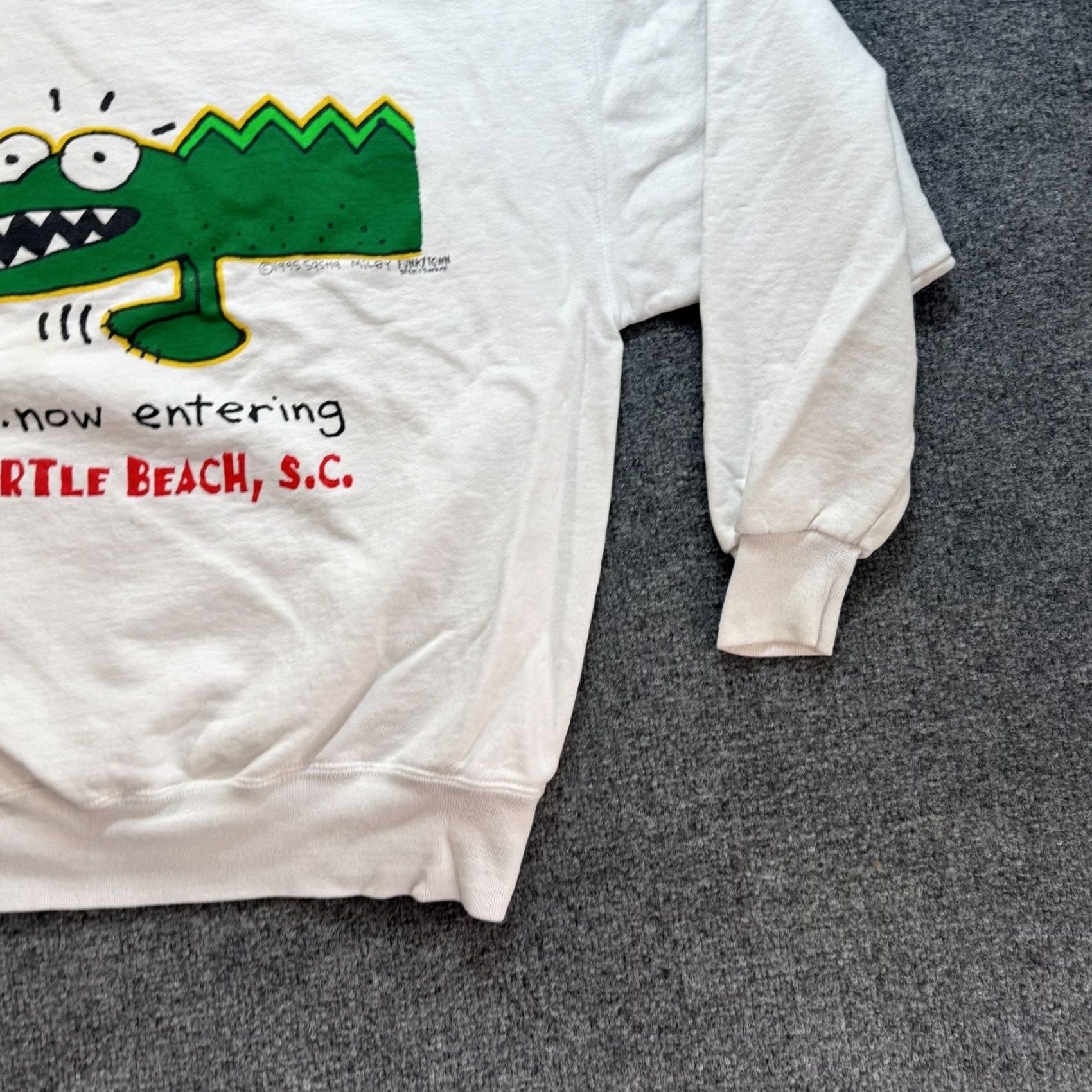 Jerzees VINTAGE JERZEES Sweatshirt Large White 80s 90s Wrap around Size US XL / EU 56 / 4 - 2 Thumbnail