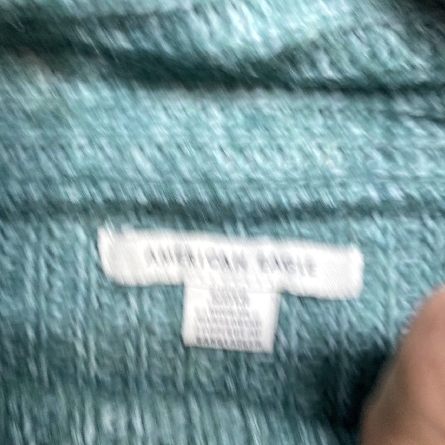 American Eagle Outfitters VINTAGE American Eagle Shirt Womens Small Green Ribbed Knit Turtleneck Oversized Sweater Size S / US 4 / IT 40 - 2 Thumbnail