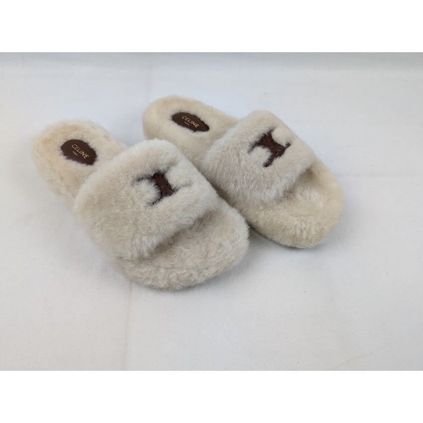 Celine o1rshd1 / Dup / Furry Slippers Slipper Fur Triomphe Size US 9 / IT 39 - 6 Thumbnail
