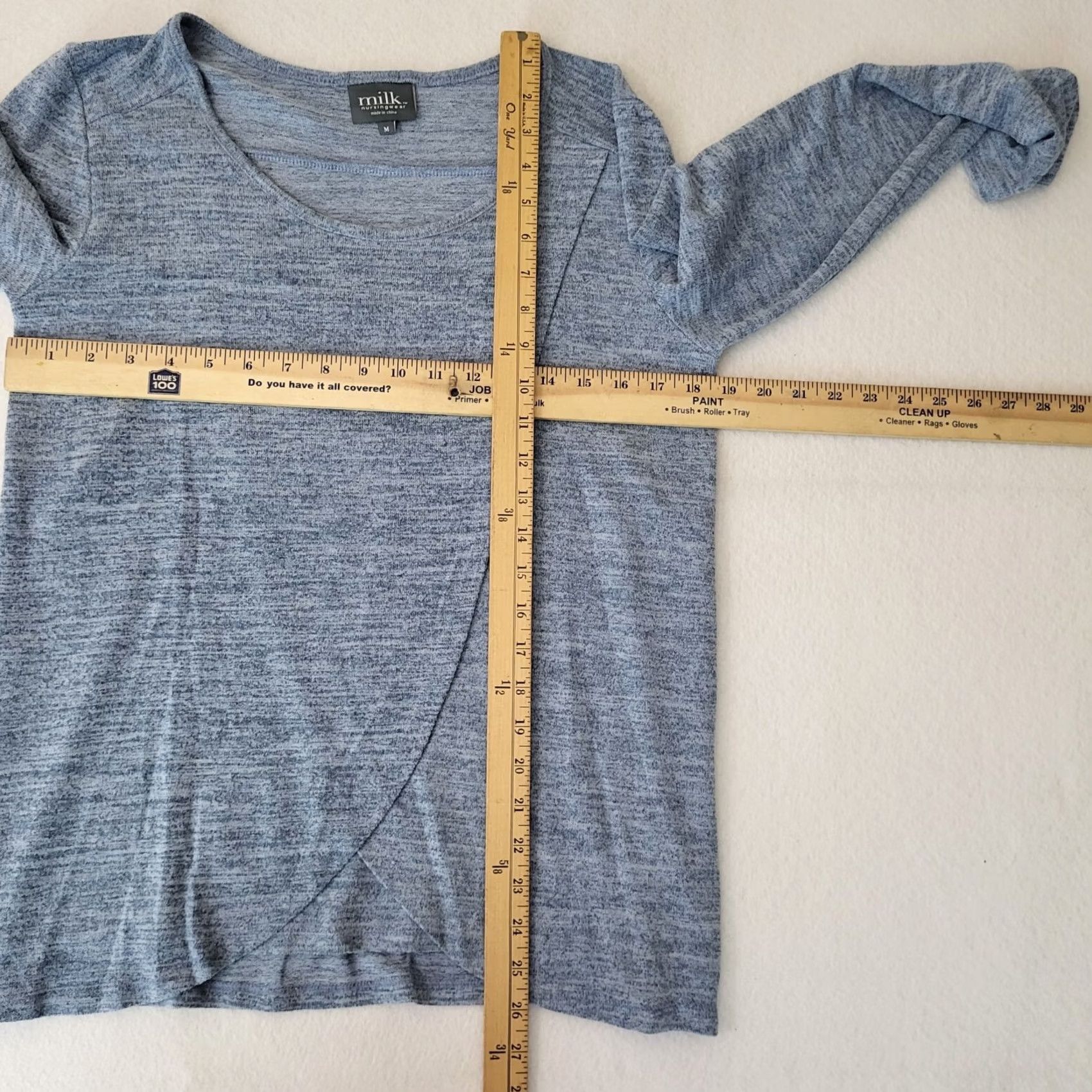 Vintage Milk Nursingwear Women’s Blue Long Sleeve Stretch Top Maternity Size M Size M / US 6-8 / IT 42-44 - 6 Thumbnail