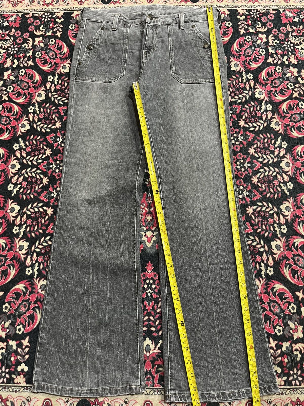 If Six Was Nine Japanese Brand Grey Washed Fatigue Style Flare Jeans Size US 30 / EU 46 - 9 Thumbnail