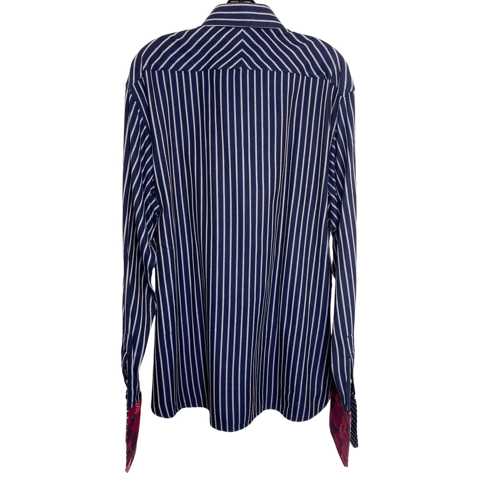 Luchiano Visconti LUCHIANO VISCONTI MEN'S 2 PLY COTTON FRENCH CUFF DRESS SHIRT Size US XL / EU 56 / 4 - 2 Thumbnail